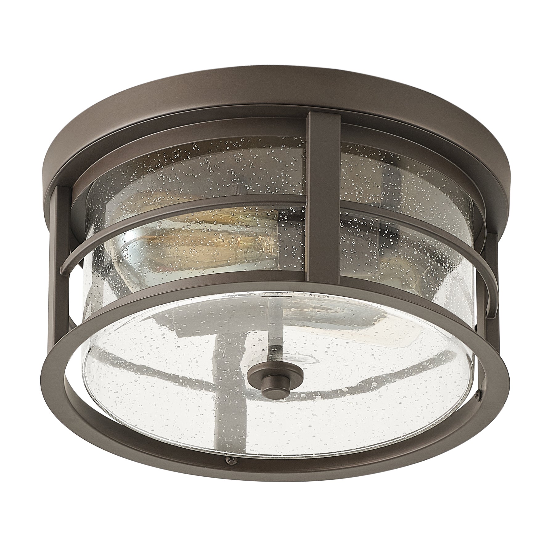 2-Lights Round Glass Shade Flush Mount Lighting