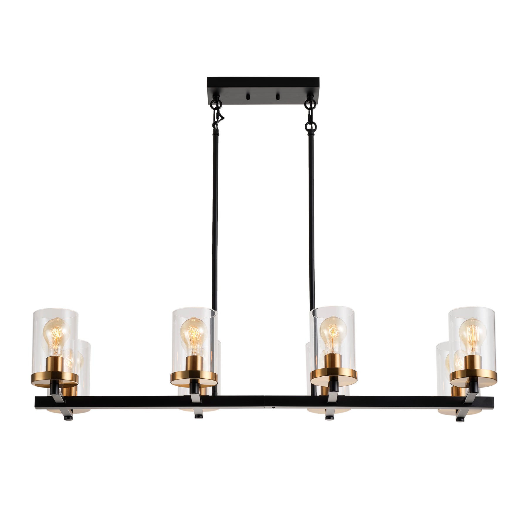 8-Lights Farmhouse Style Dimmable Glass Adjustable Kitchen Island Lights