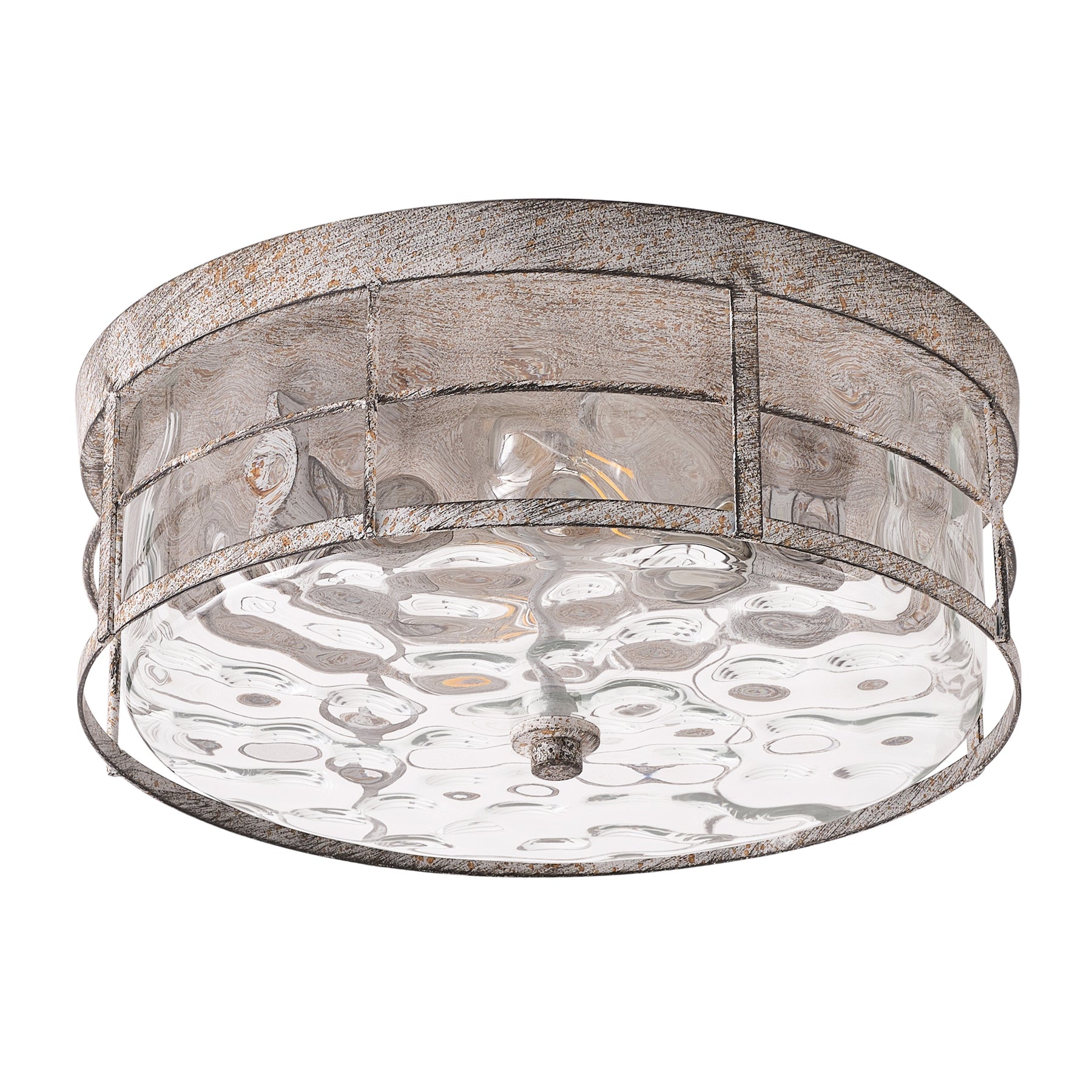 2-Lights Farmhouse Bubble Glass Flush Mount Lighting