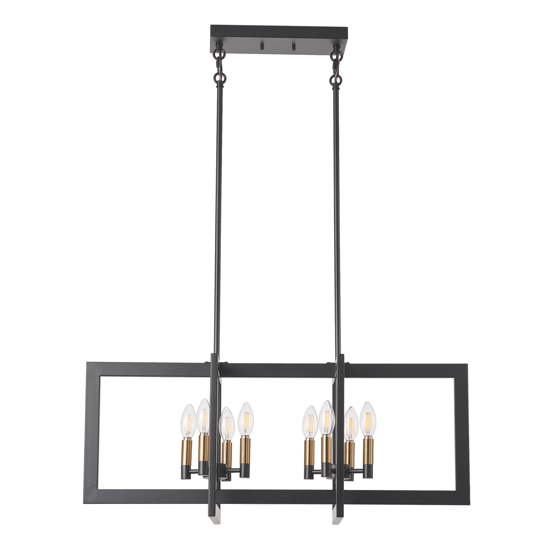 8-Lights Farmhouse Style Dimmable Candle Shape Adjustable Kitchen Island Lights