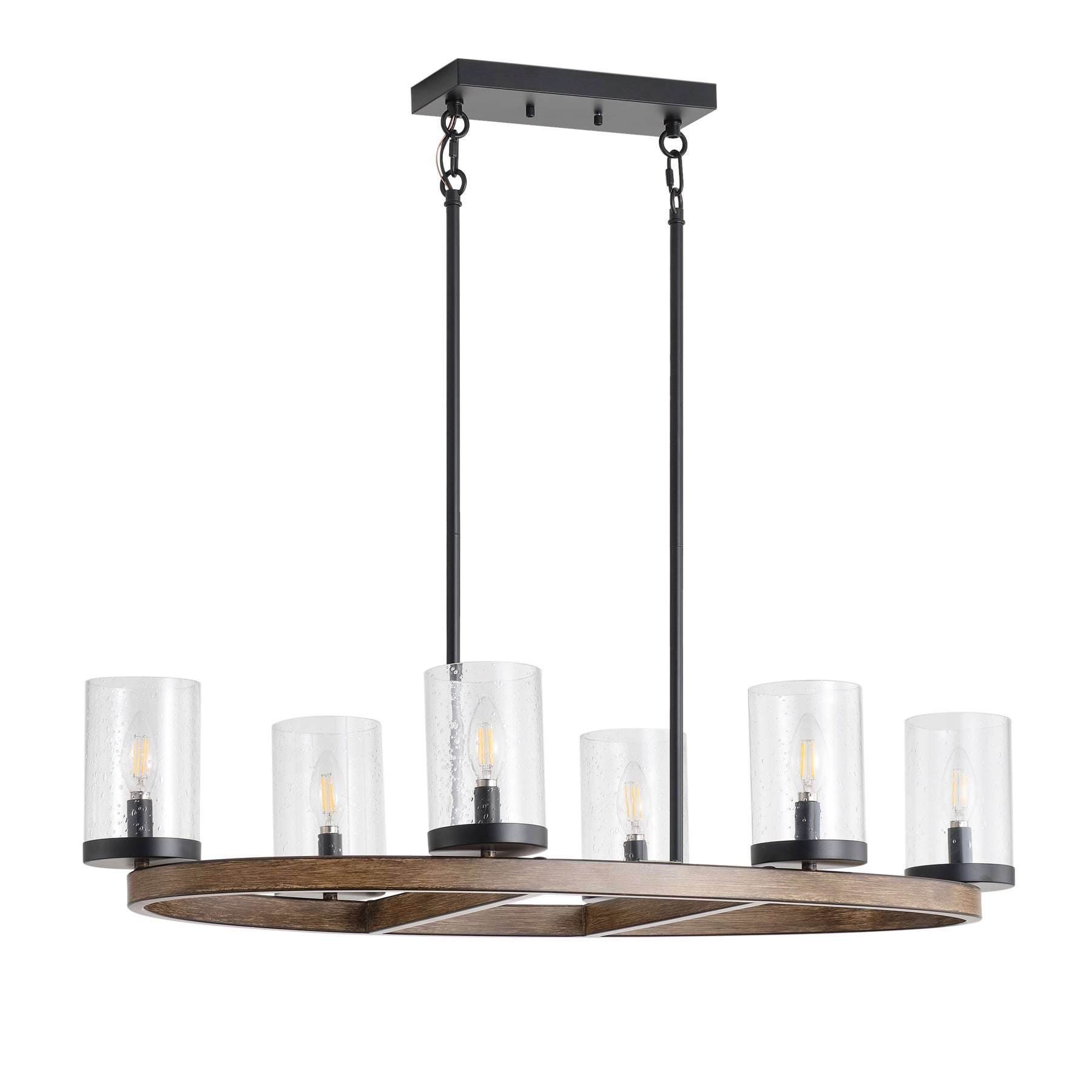 6-Lights Creative Modern Glass Shape Round Dimmable Chandelier