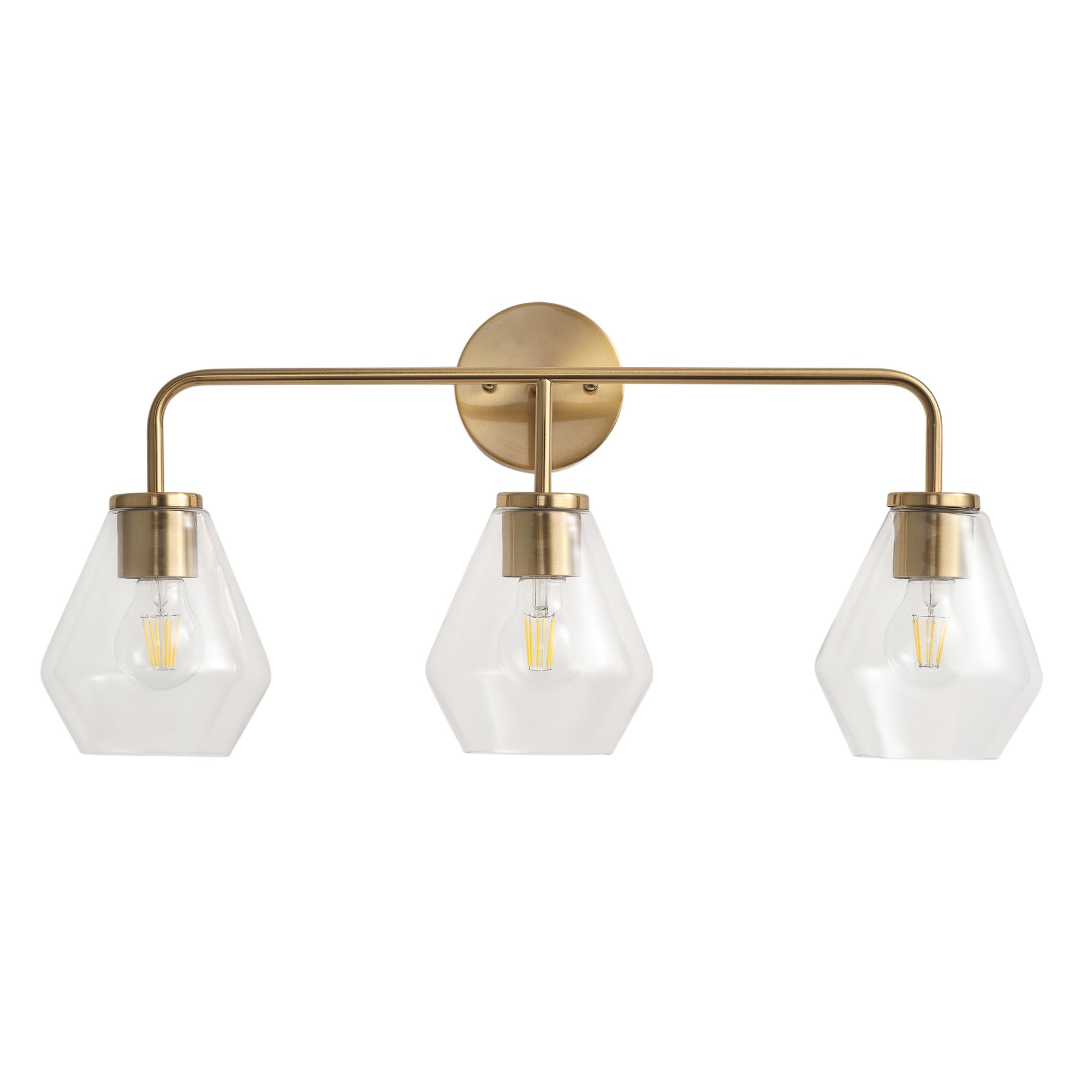 3-Lights Irregular Glass Shade Bathroom Vanity Lighting