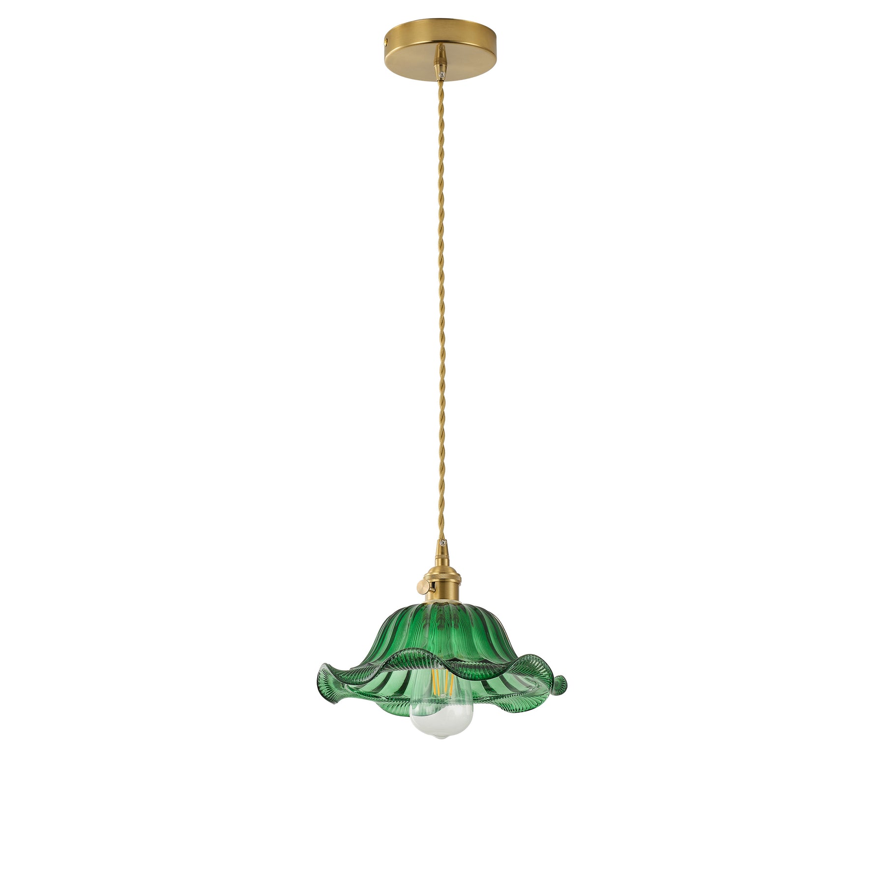 1-Light Art Deco Pendant Light, Brass Ceiling Fixture For Kitchen Island