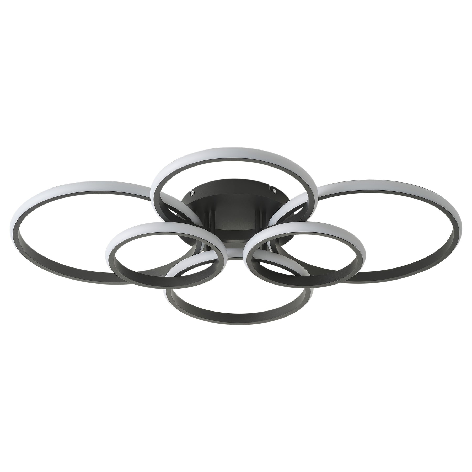 6-Lights Modern Style Six Circular Shapes Dimmable LED Semi-Flush Mount Lighting