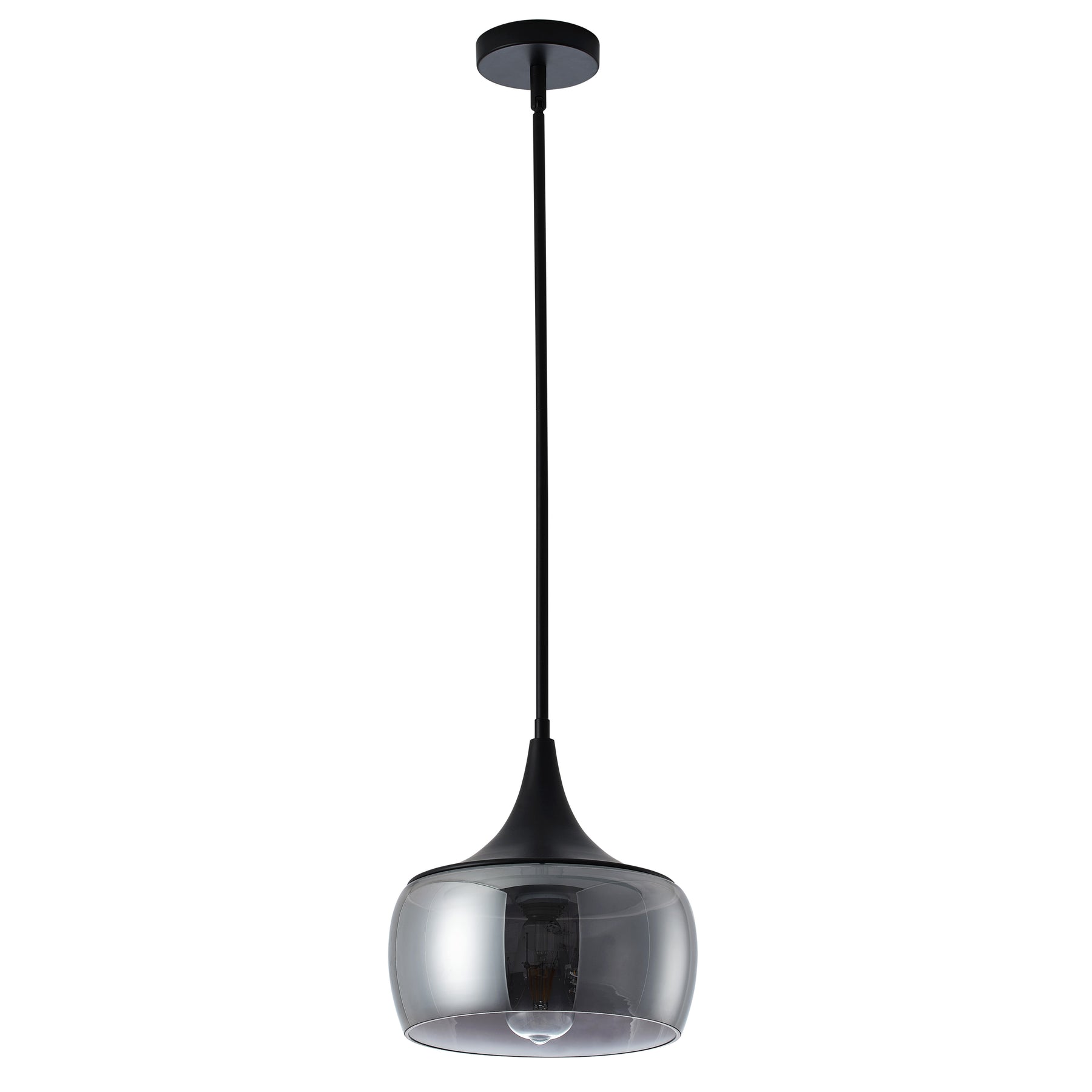 1-Light Cylindrical Glass Shade Pendant Lighting