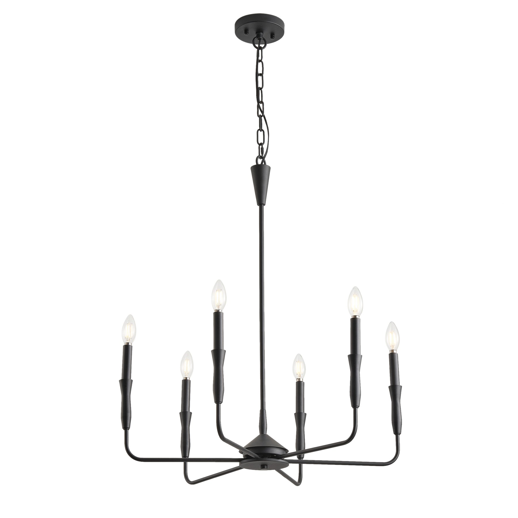 6-Lights & 9-Lights & 16-Lights Small Fresh Candle Shaped Dimmable Chandelier