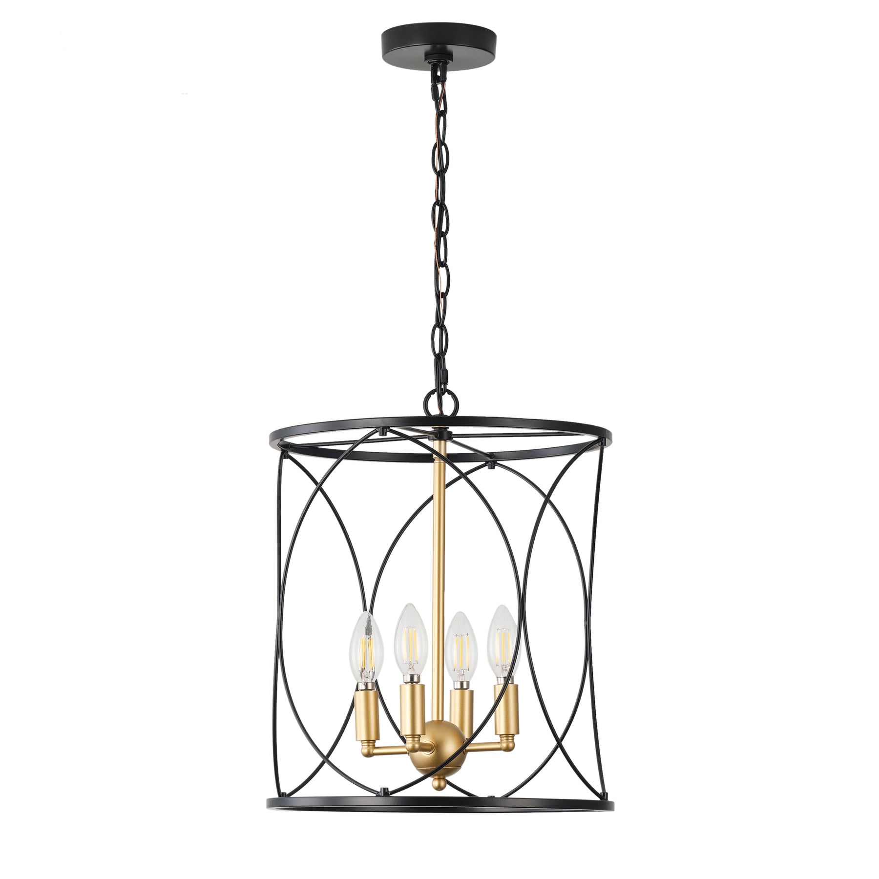 4-Lights Skeletonized Cylindrical Creative Pendant Lighting