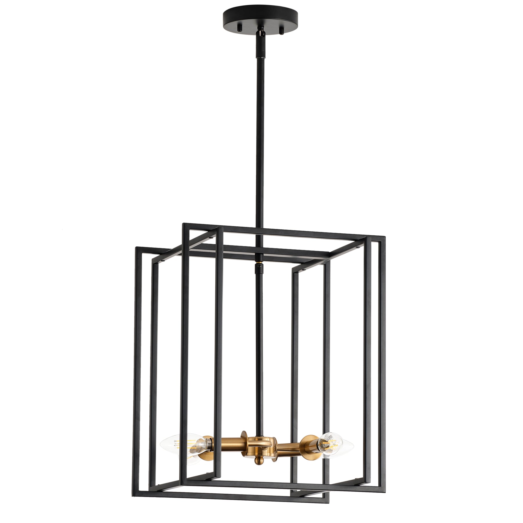 4-Lights Dimmable Skeleton Square Shape Creative Adjustable Pendant Lighting