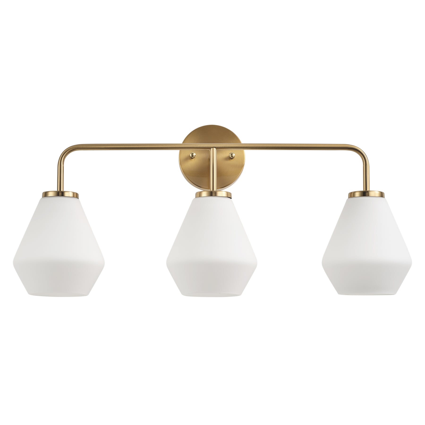 3-Lights Cream Pear Shape Glass Shade Bathroom Vanity Lighting