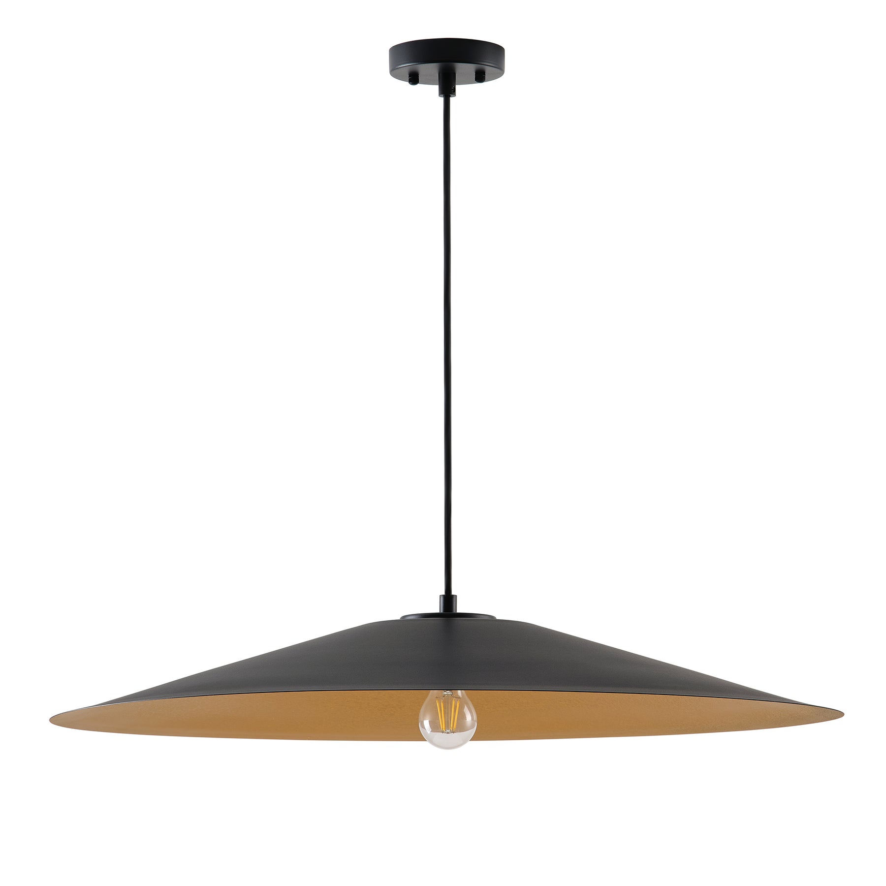1-Light 31.5 in Industrial Oversize Cone-Shaped Pendant Lighting
