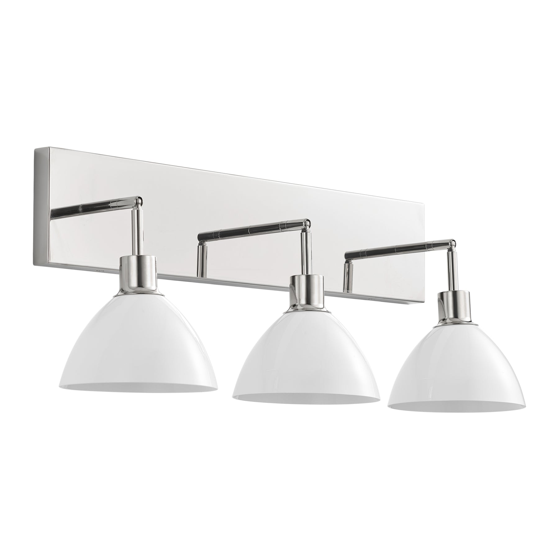 3-Lights Cream Round Shape Glass Shade Bathroom Vanity Lighting