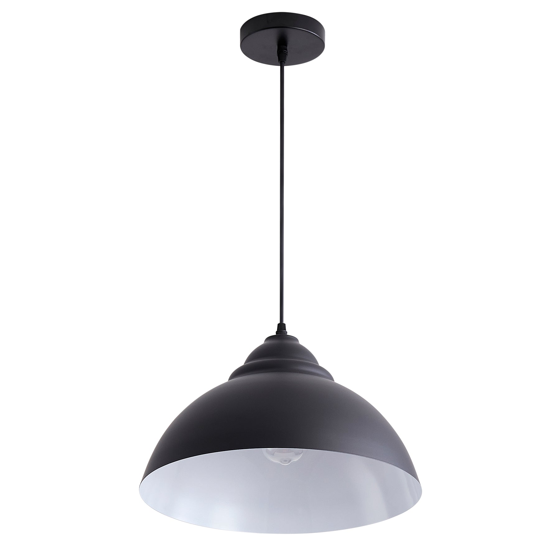 1-Light Vintage Style Dimmable Black Finish Pendant Lighting