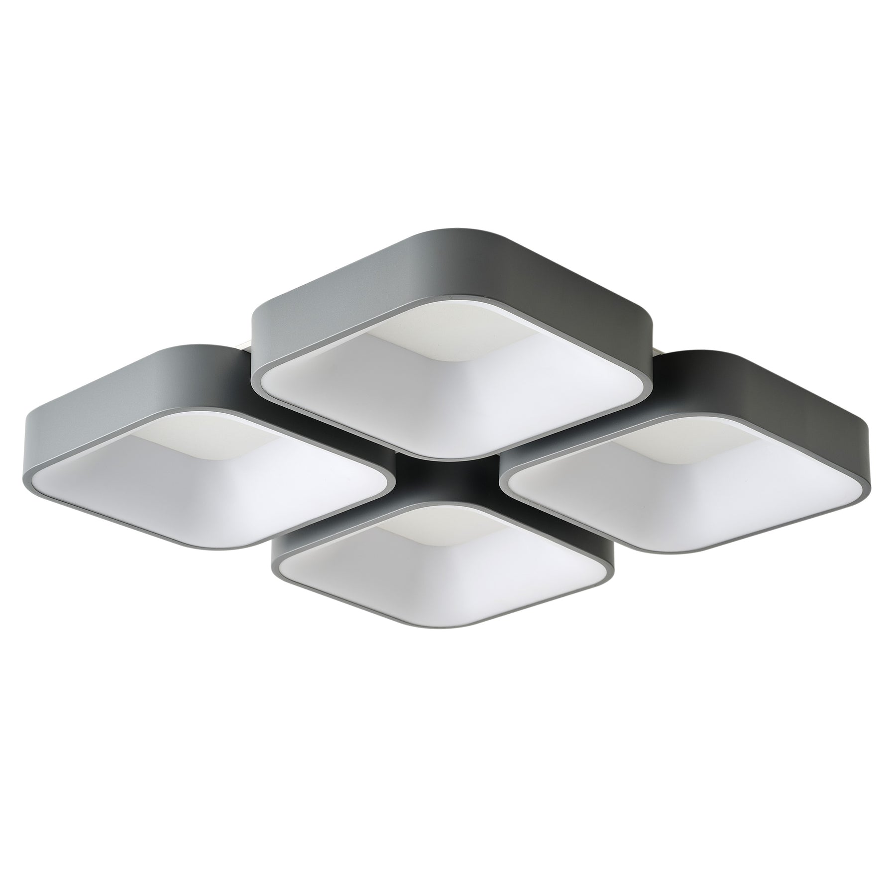 4-Light Modern Style Efficient Dimmable Block Shape LED Flush Mount Lighting