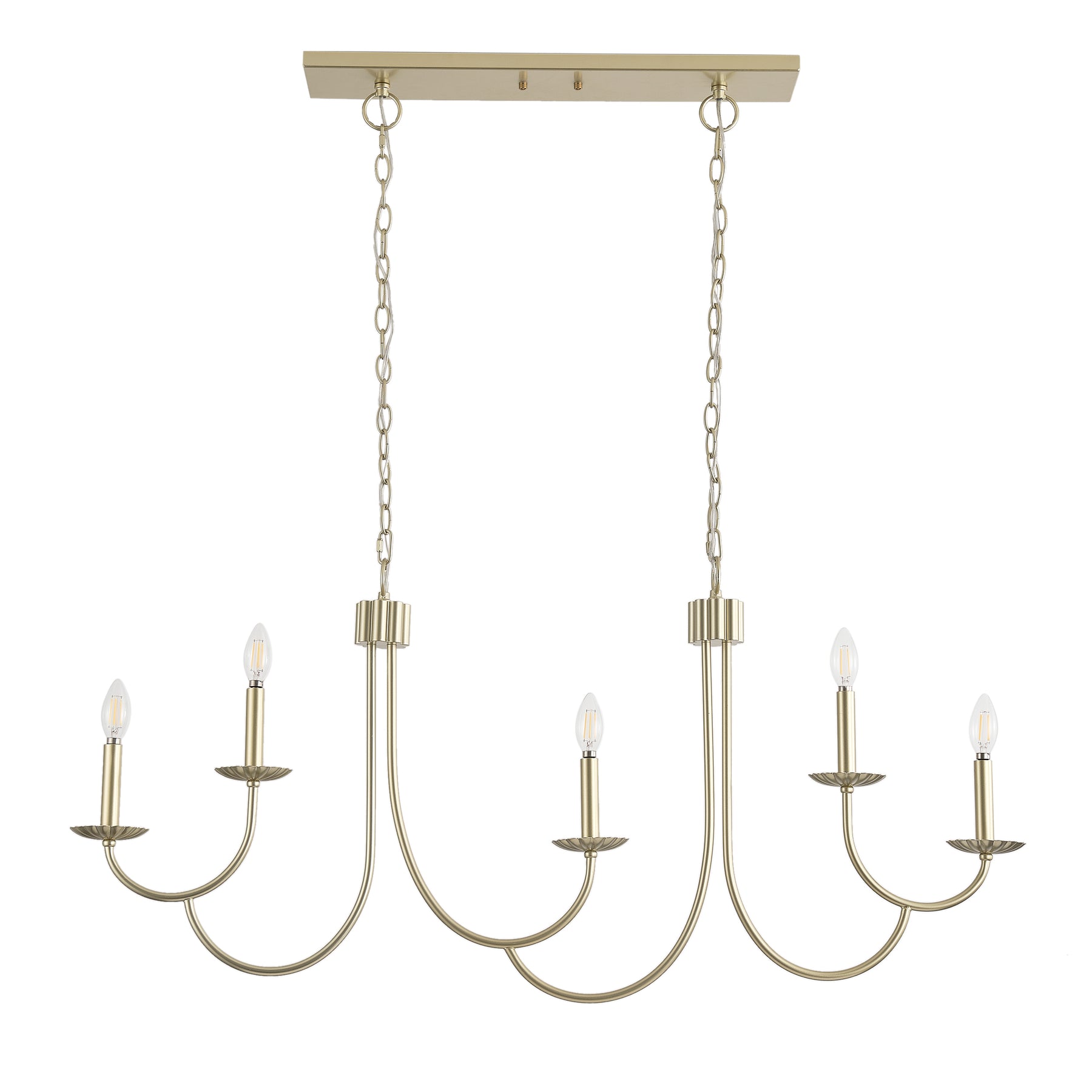 5-Lights Mid-Century Style Candle Head Chandelier