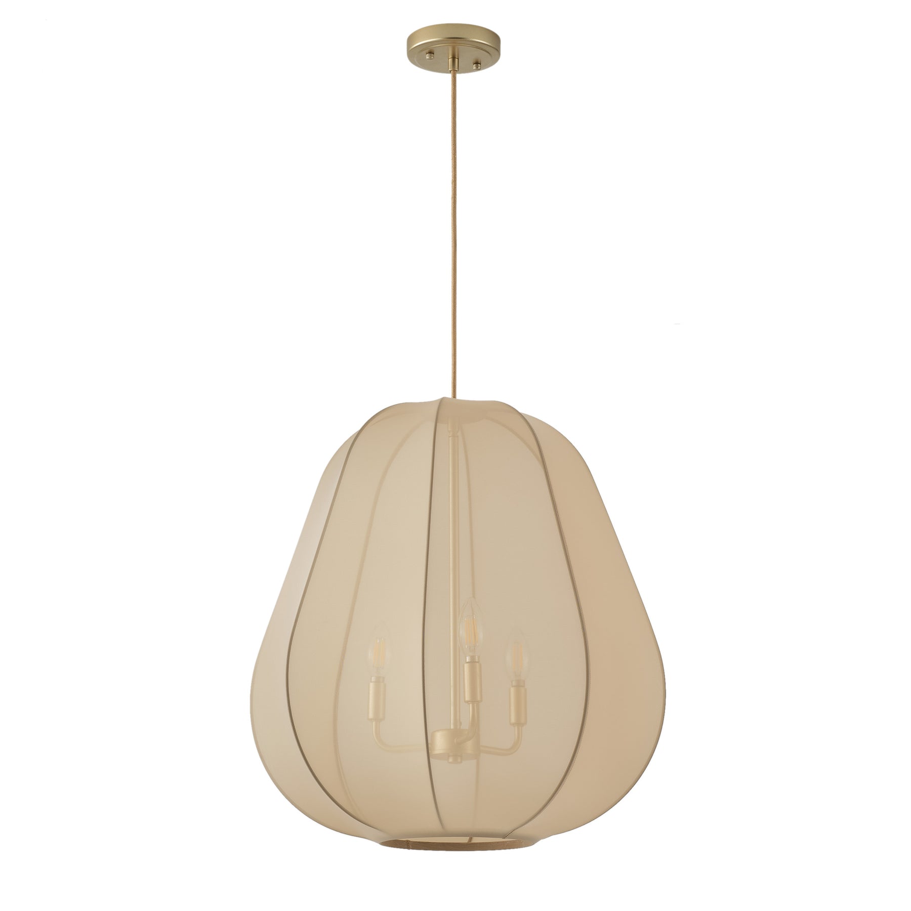 3-Lights Elliptical Candle Lamp Head Retro-Style Pendant Lighting