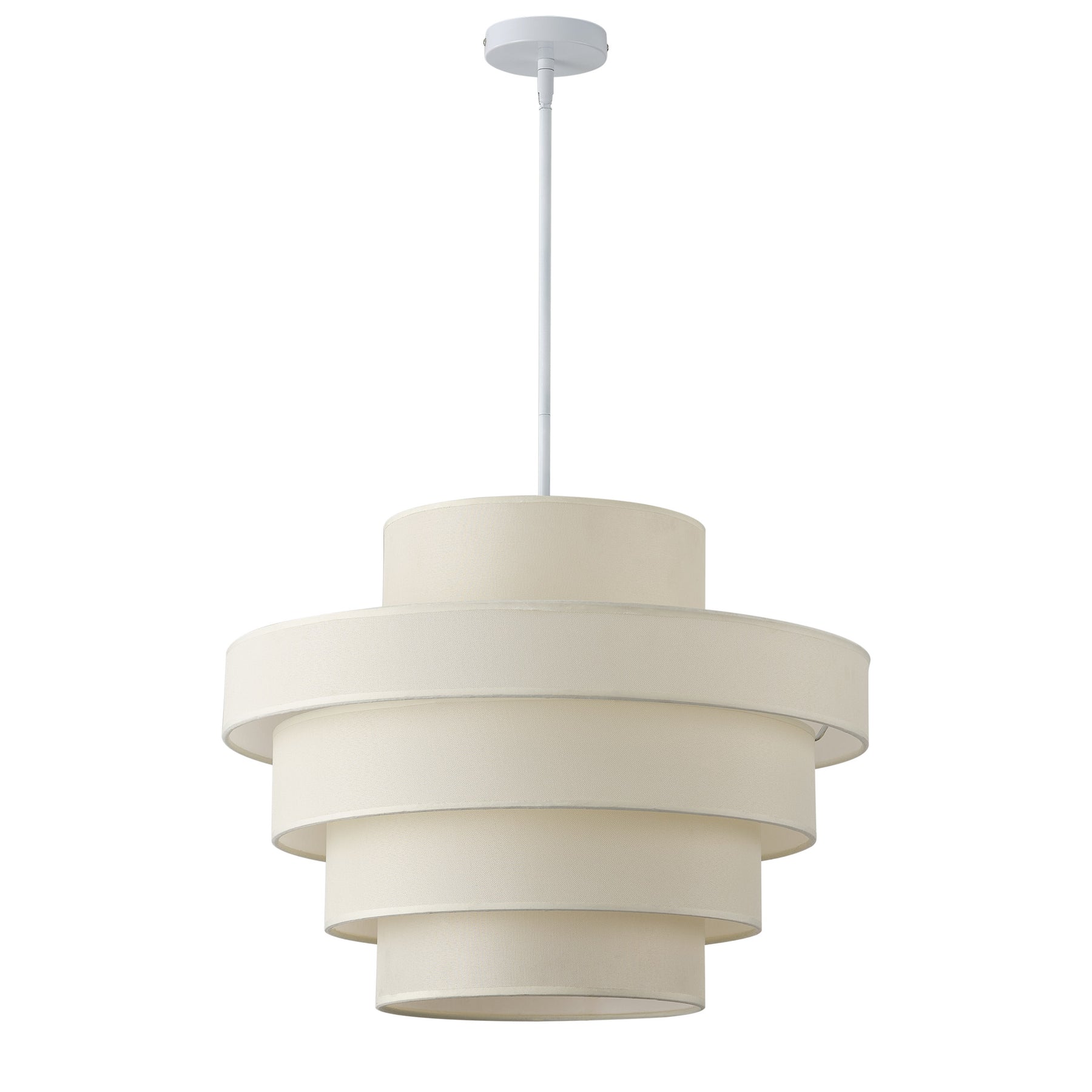 6-Light Five Tier Fabric Cover Column Shade Pendant Lighting