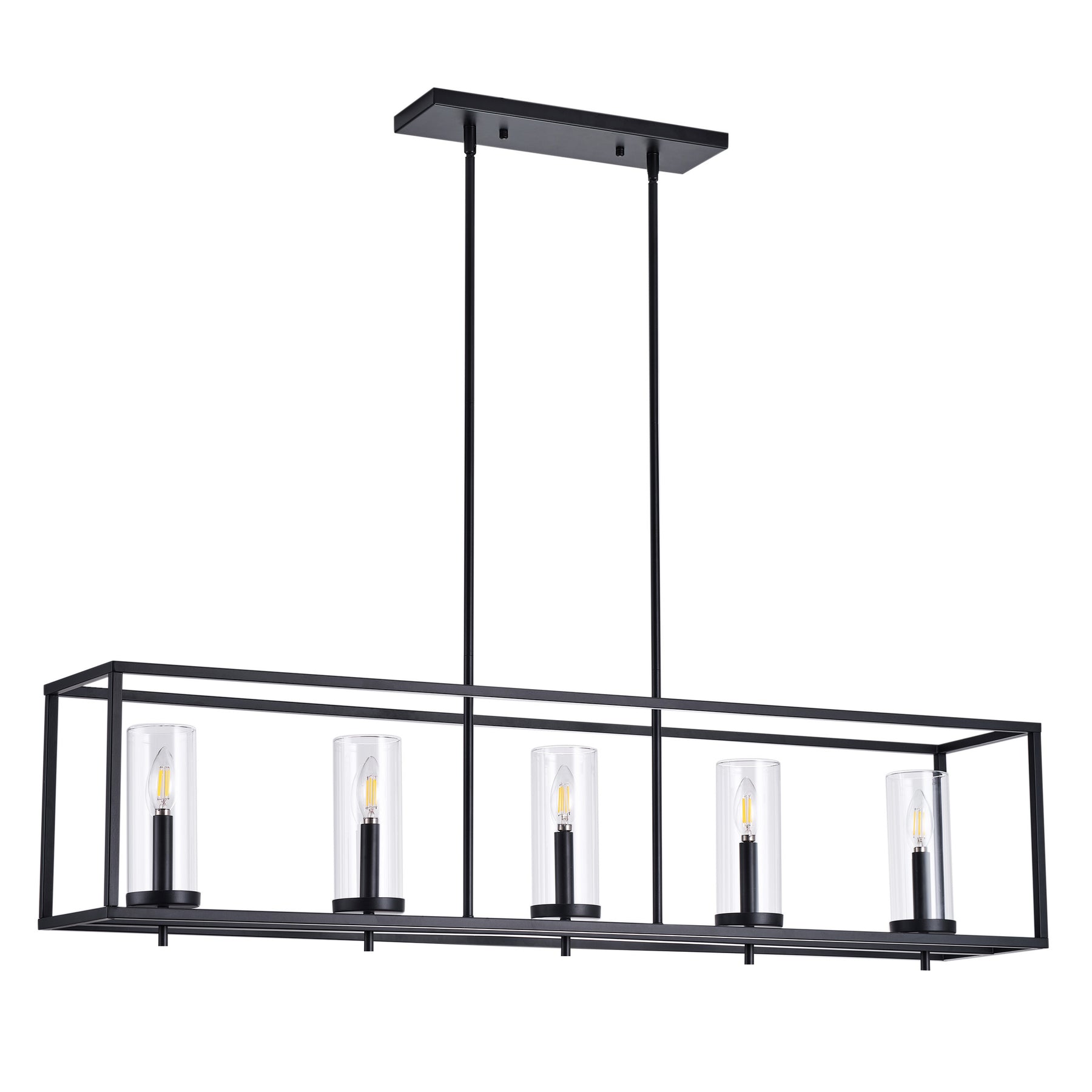 5-Lights Modern Classic Glass Shape Kitchen Island Lights