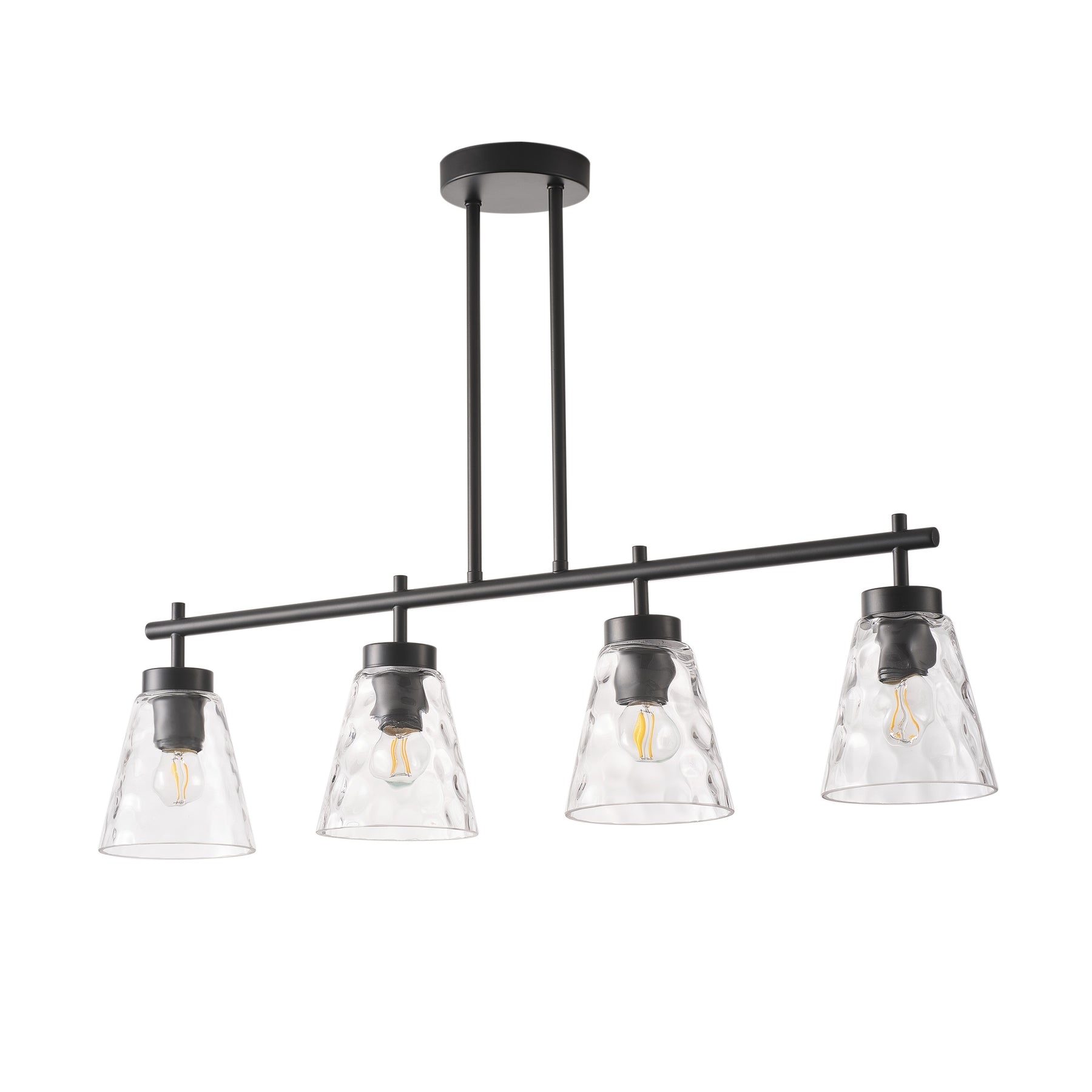 4-Lights & 6-Lights Modern Linear Glass Shape Kitchen Island Lights