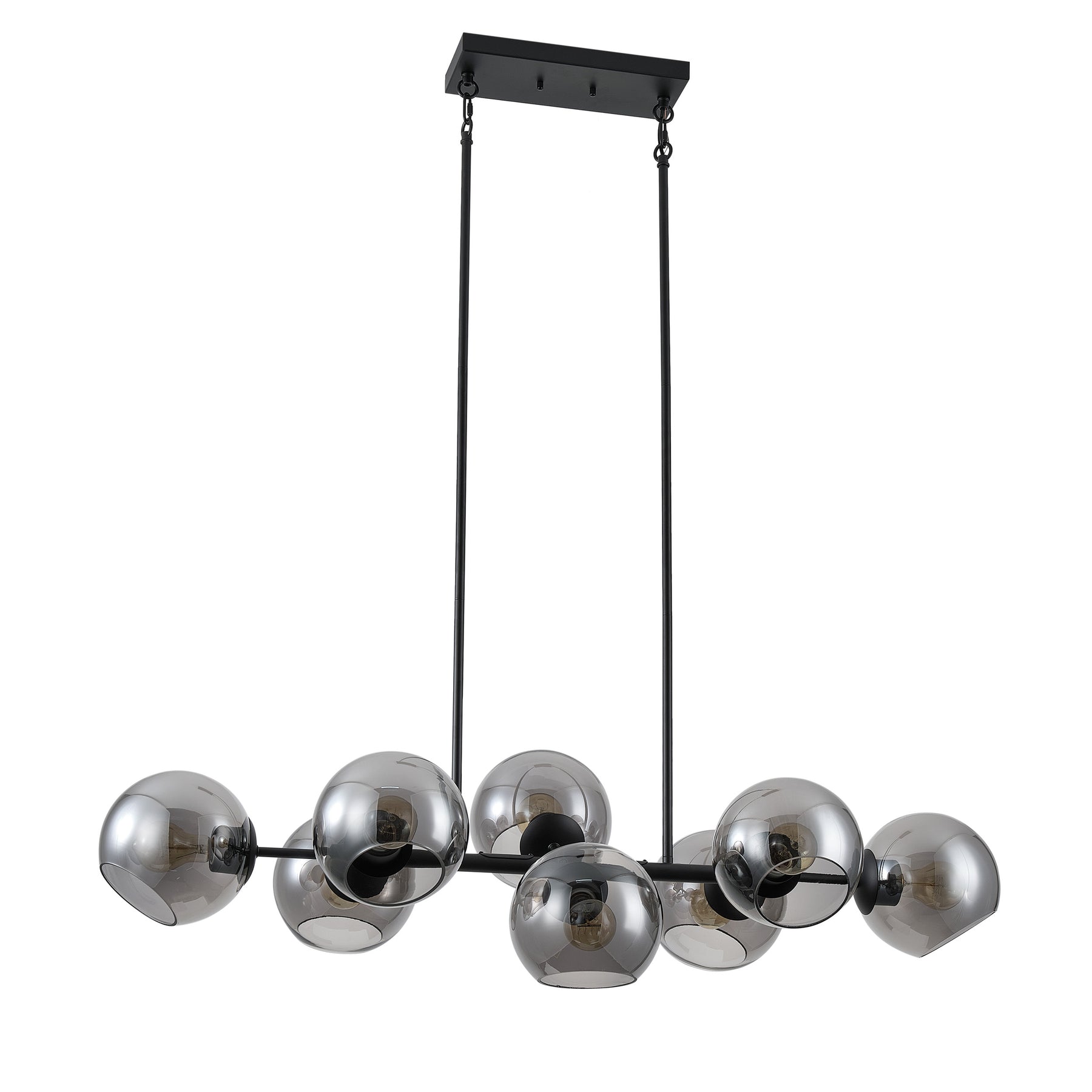 8-Lights Smoke Gray Spherical Kitchen Island Lights