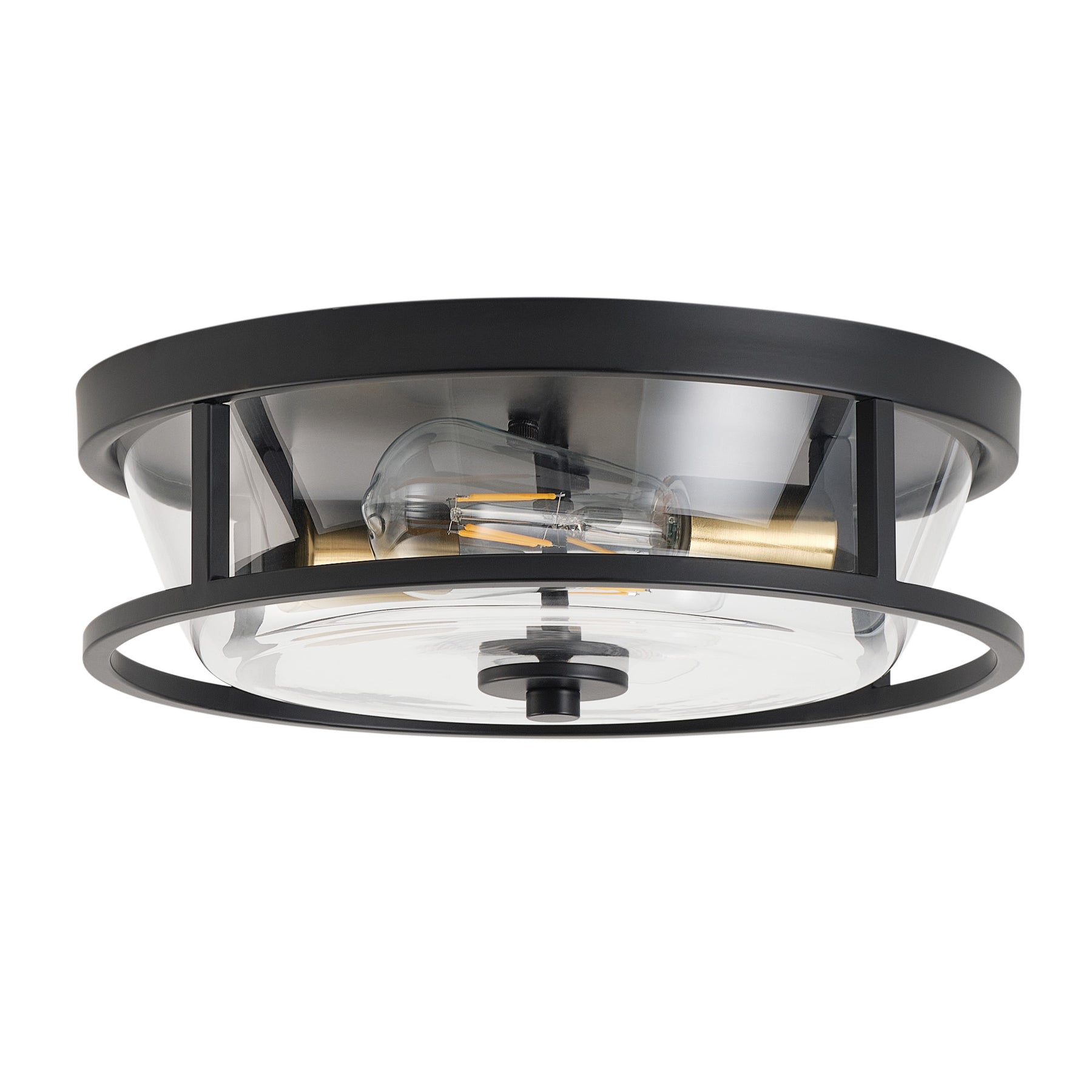 2-Lights Glass Shade Dimmable Classic Flush Mount Lighting