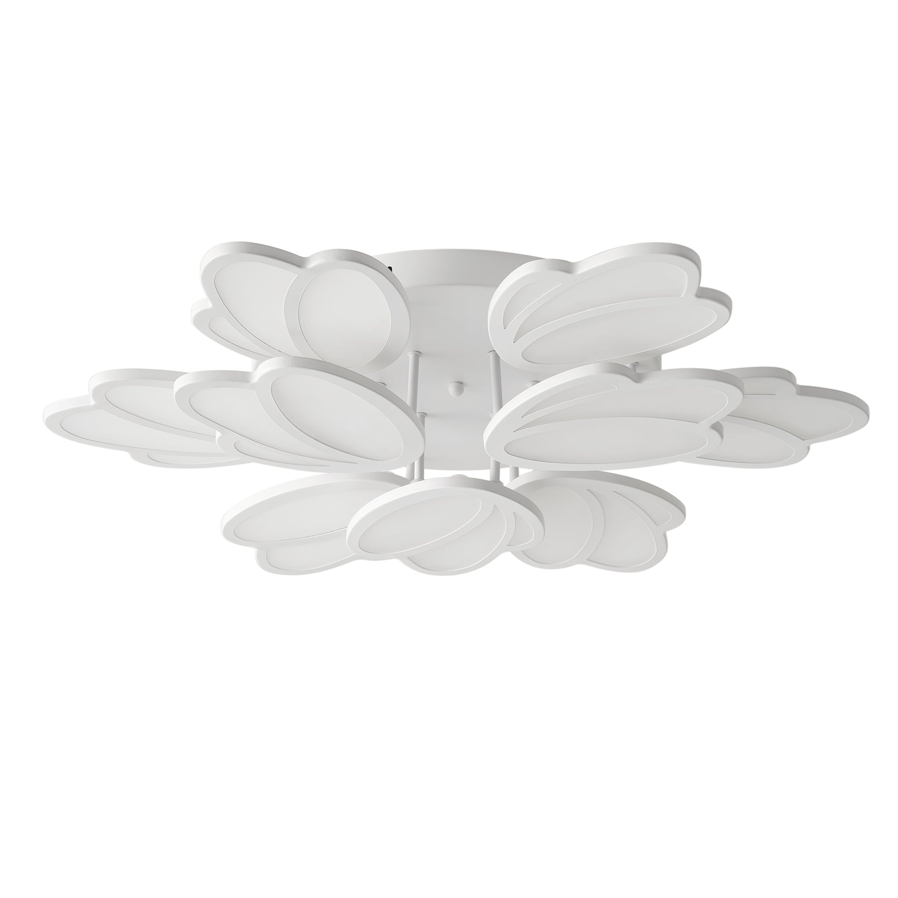 7-Lights Creative Petal Shape LED Semi-Flush Mount Lighting