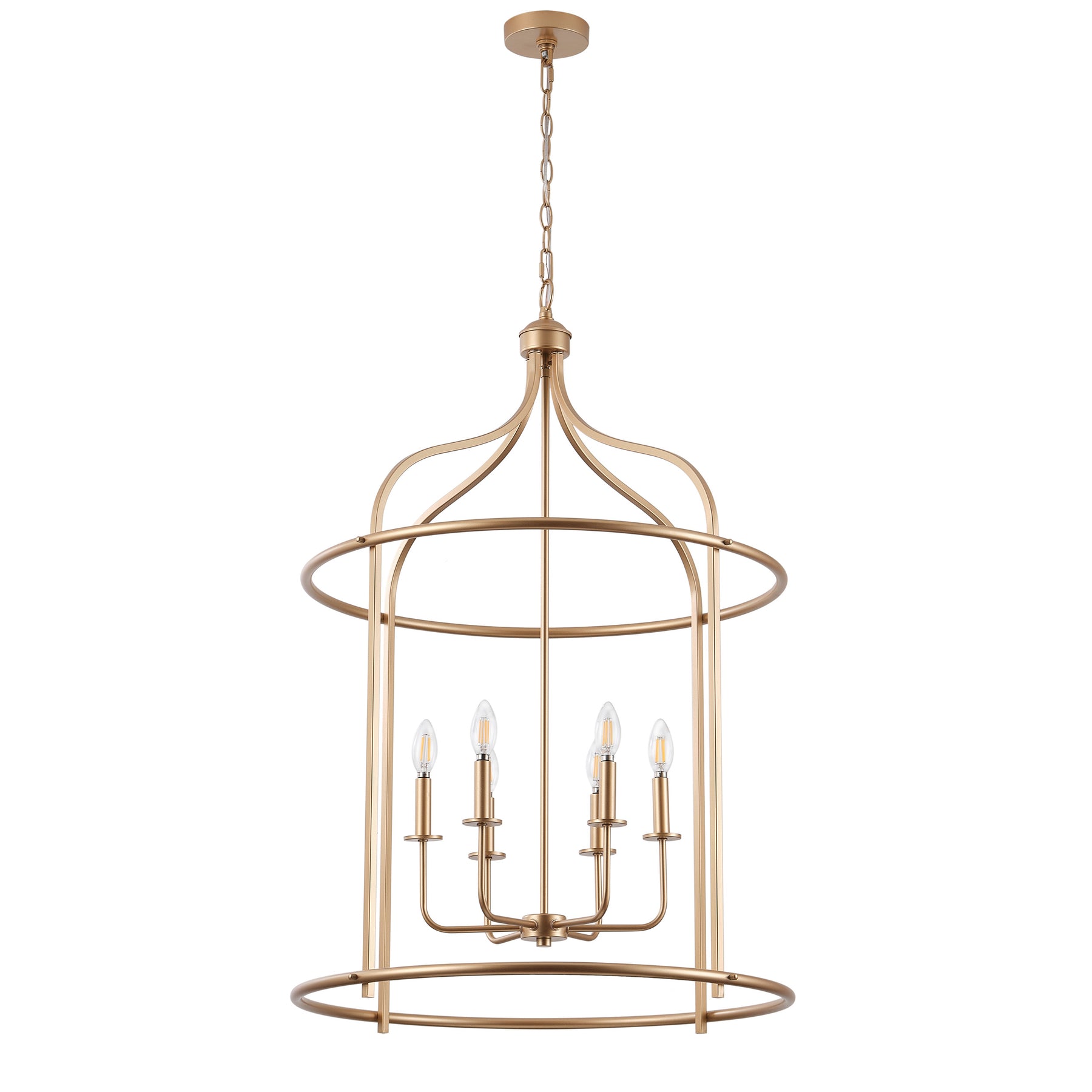 6-Light Modern Island Gold Linear Dimmable Chandeliers