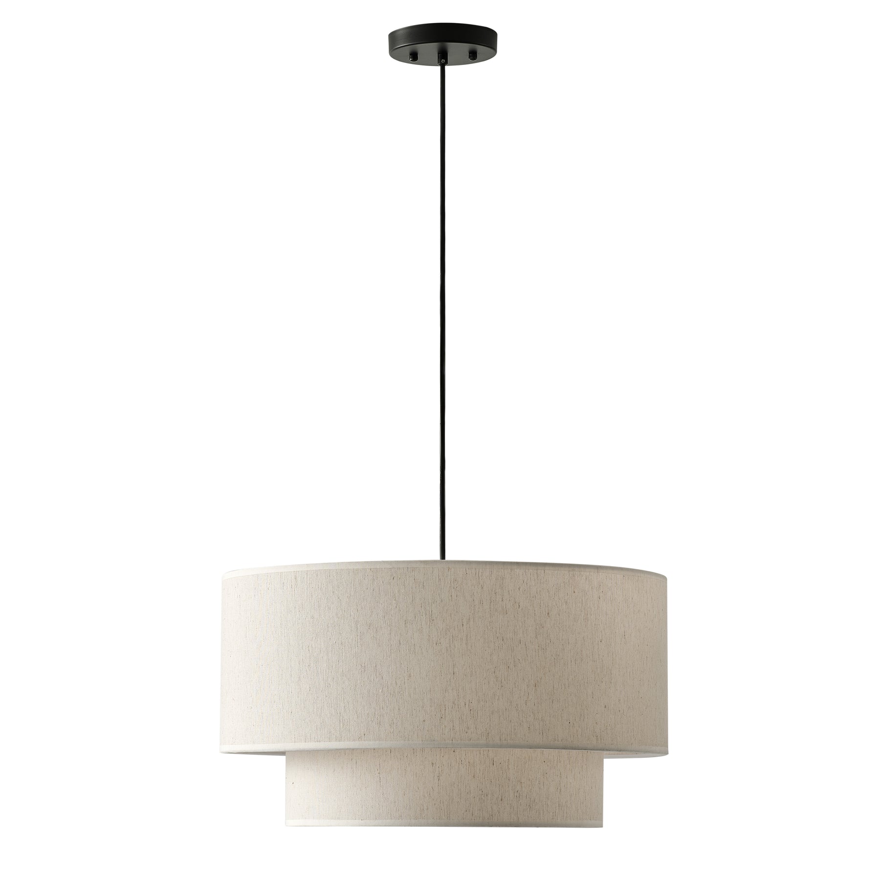 3-Lights Drum Shade Double Layer Deisgn Pendant Lighting