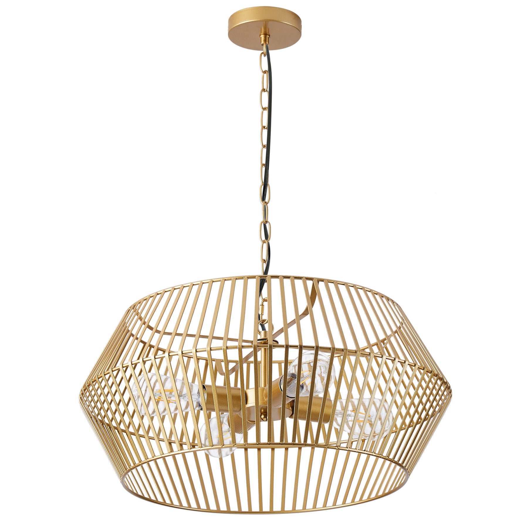 4-Lights Dimmable Lantern Geometric Pendant Lighting