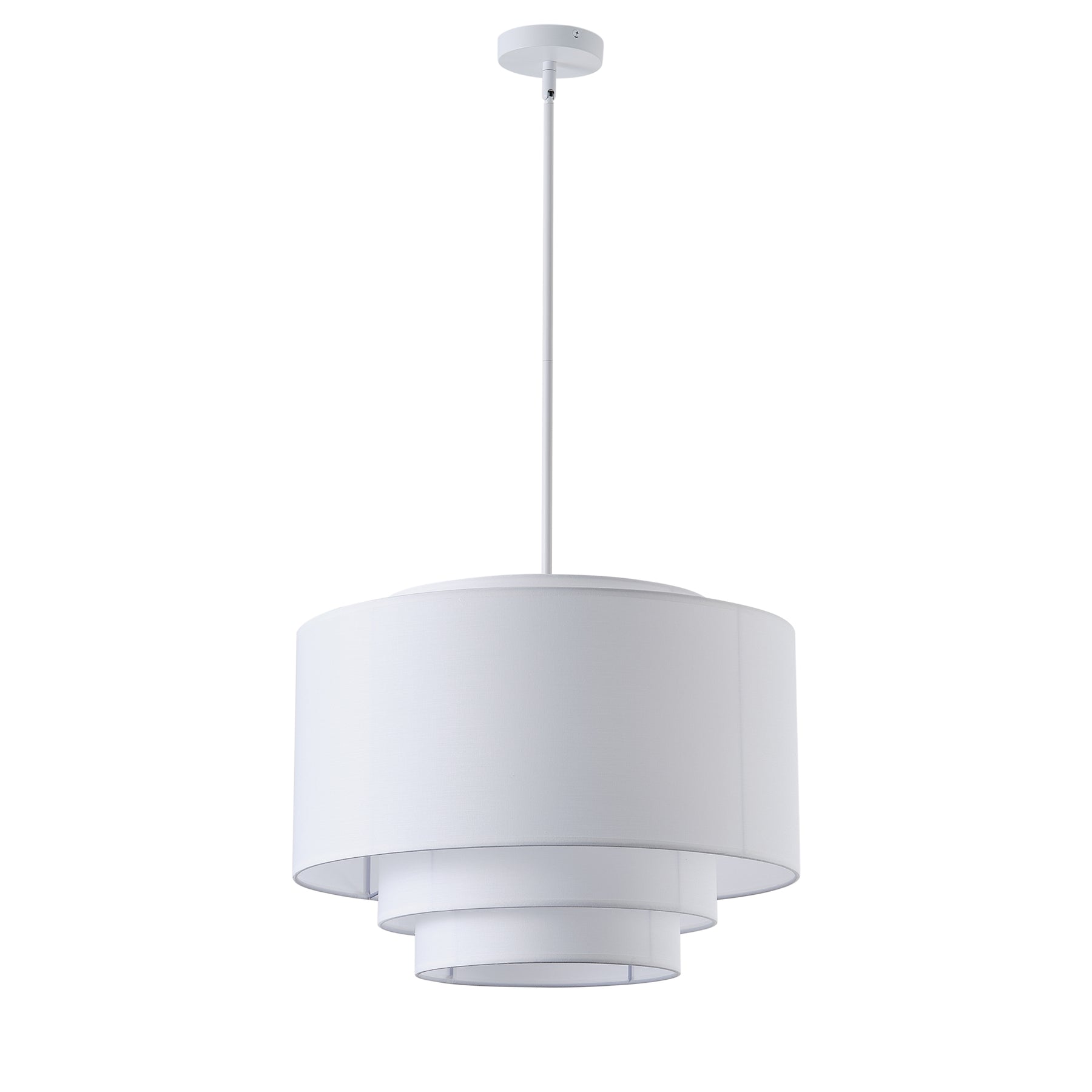 4-Light 21.6 in Oversize Four-Layer Fabric Column Shade Pendant Lighting