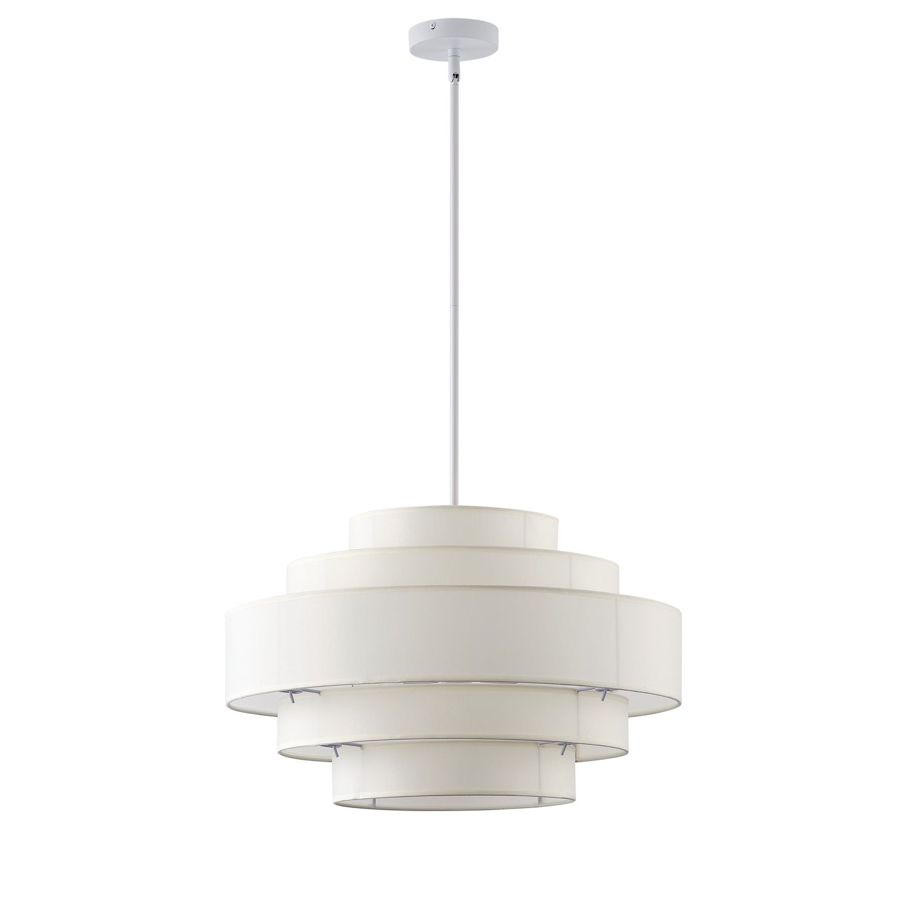 5-Light 23.6 in Oversize Five-Layer Fabric Column Shade Pendant Lighting