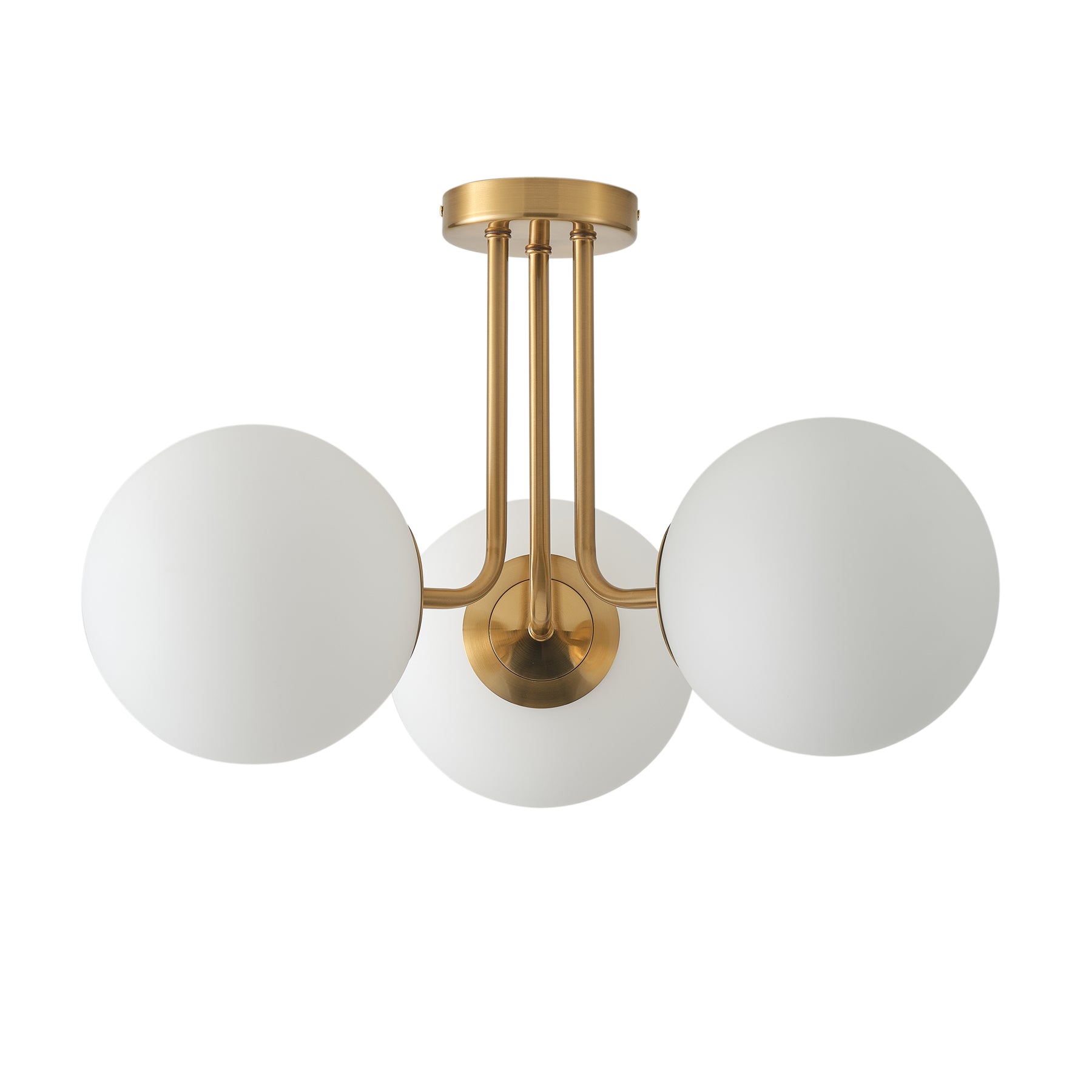 3-Lights Modern Globe Semi-Flush Mount Lighting