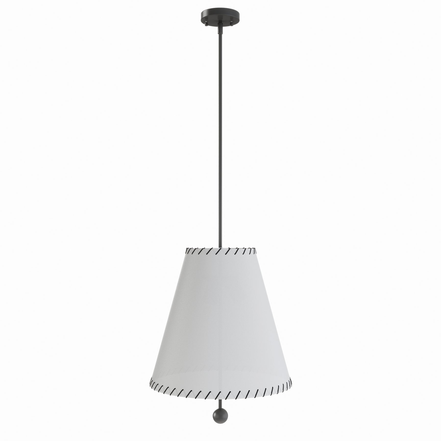 3-Light Off-White Fabric Shade Pendant Lighting