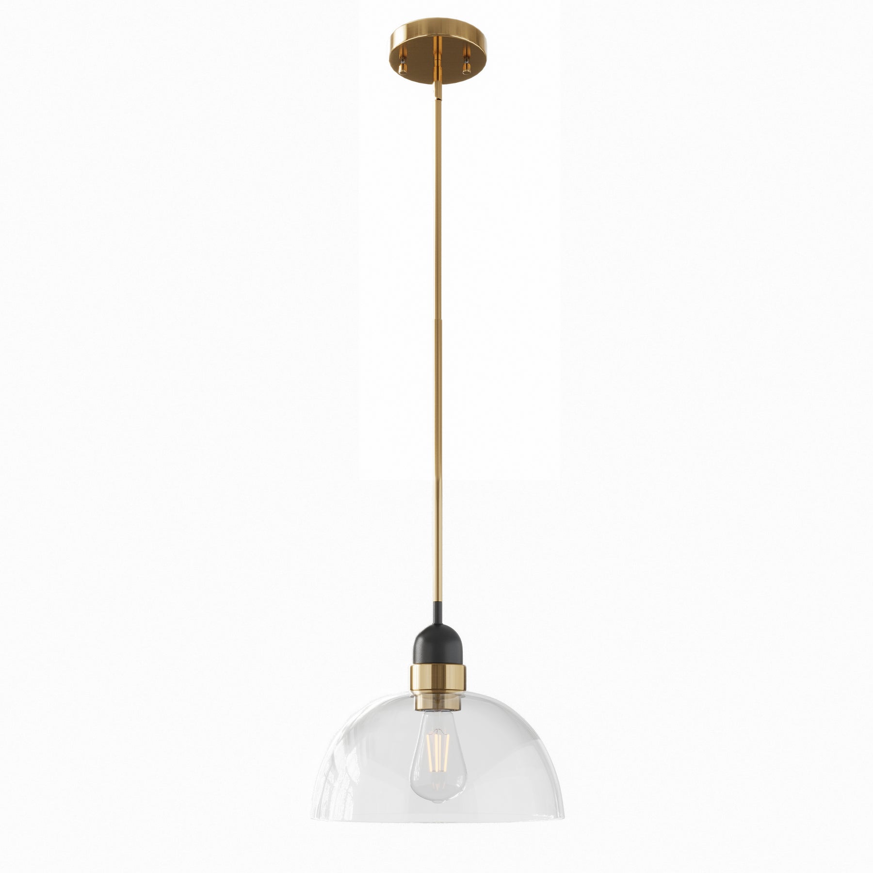 1-Light Industrial Clear Glass Pendant Lighting