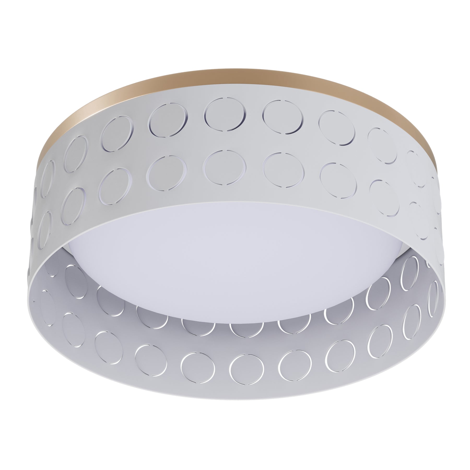 1-Light Modern White LED Flush Mount Lighting
