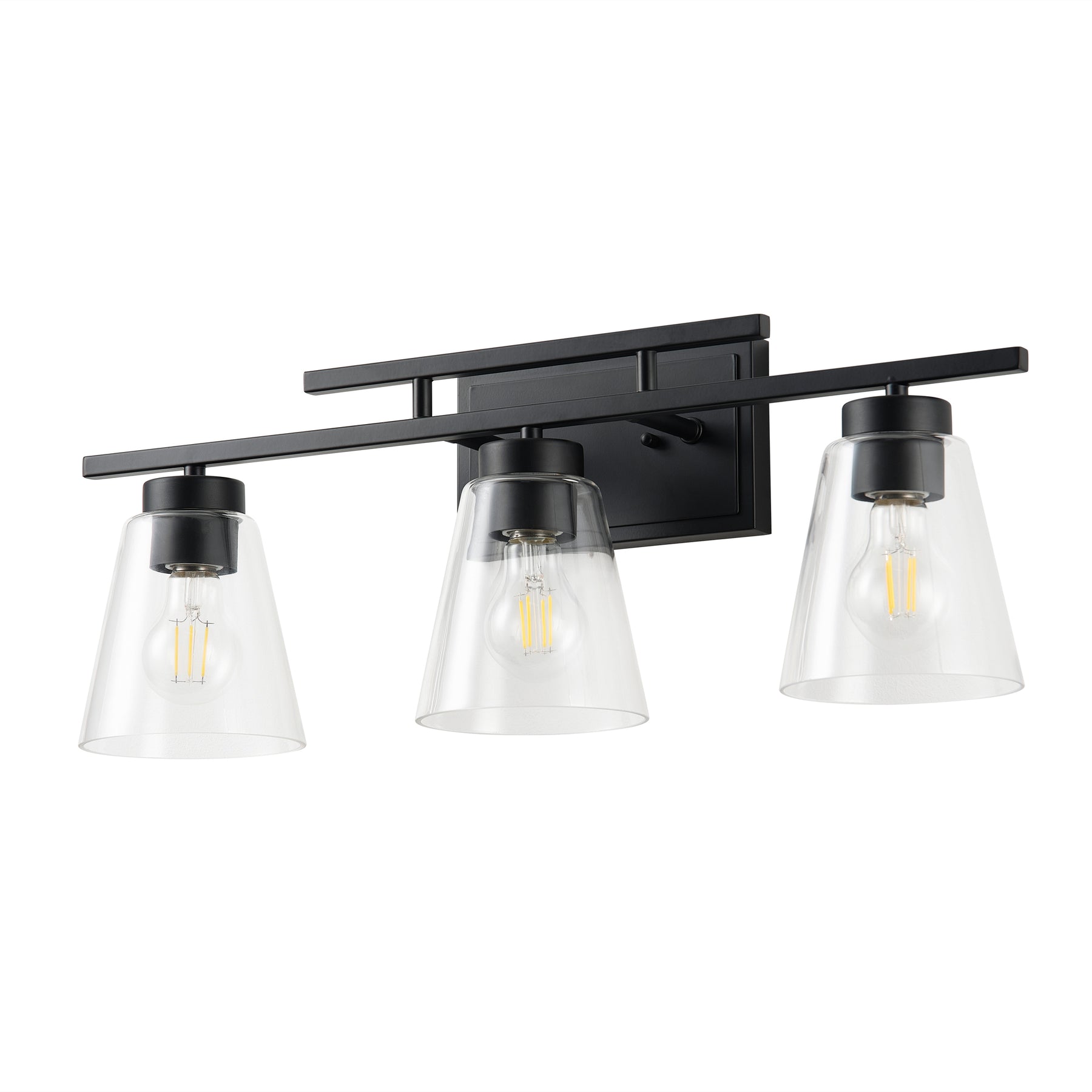 3-Light & 4-Light Dimmable Bathroom Clear Glass Wall Vanity Lighting