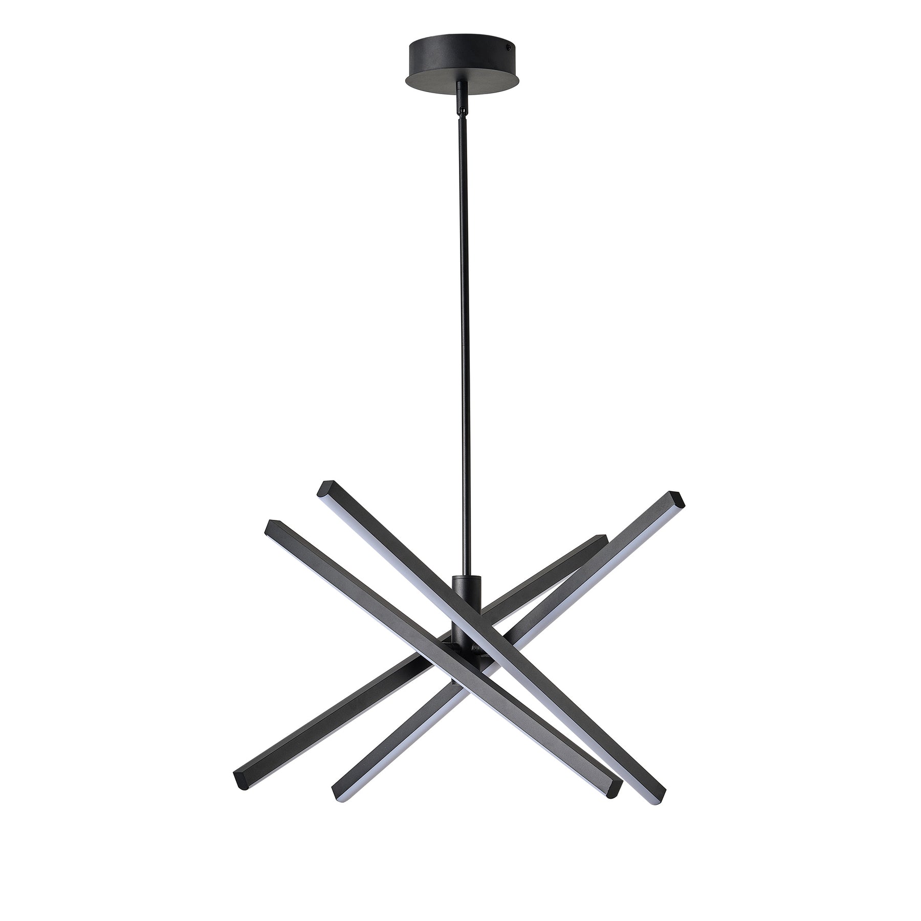 4-Light Modern Linear Black LED Ceiling Light