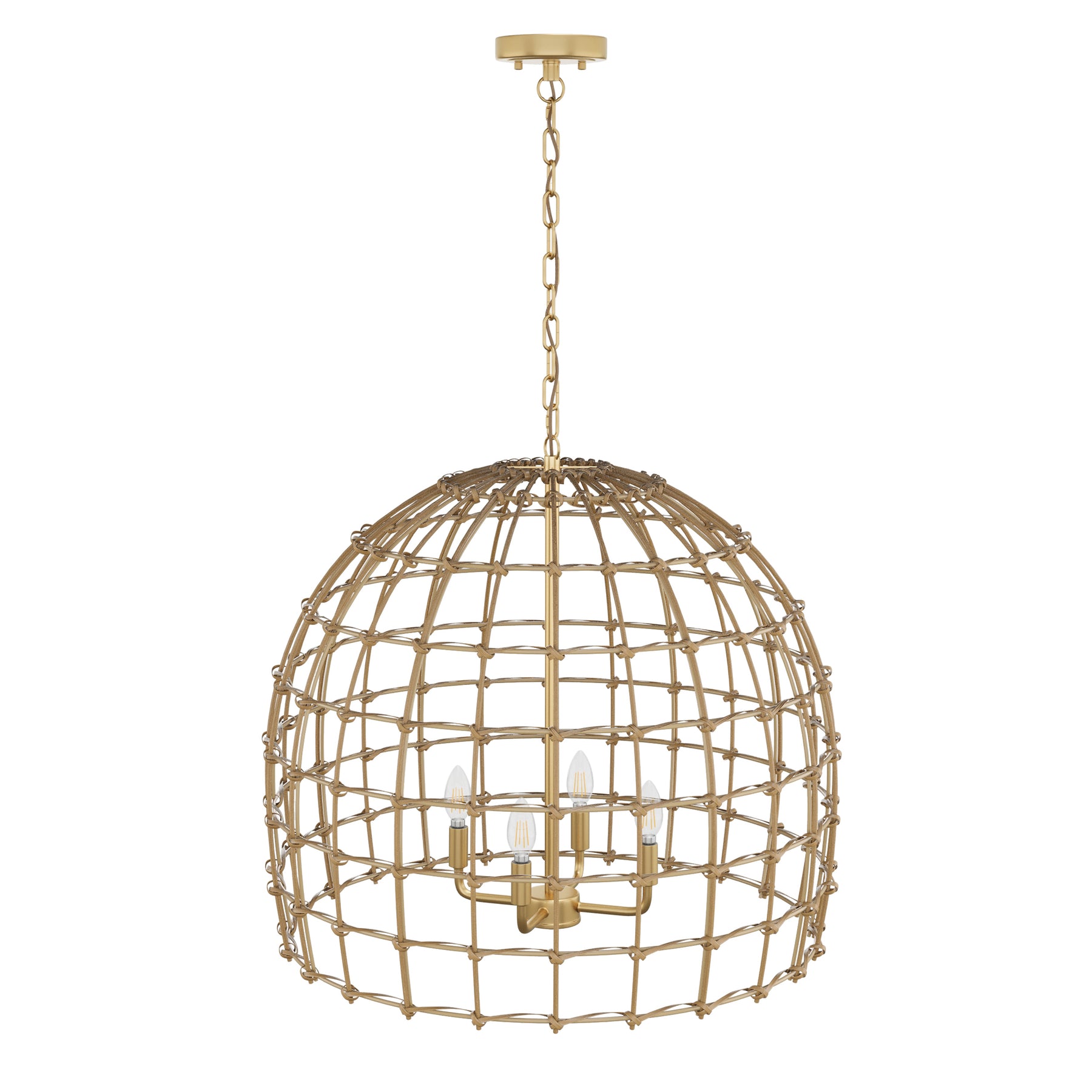 4-Lights Bell Shape with Sturdy Metal Frame Bohemia Pendant Lighting