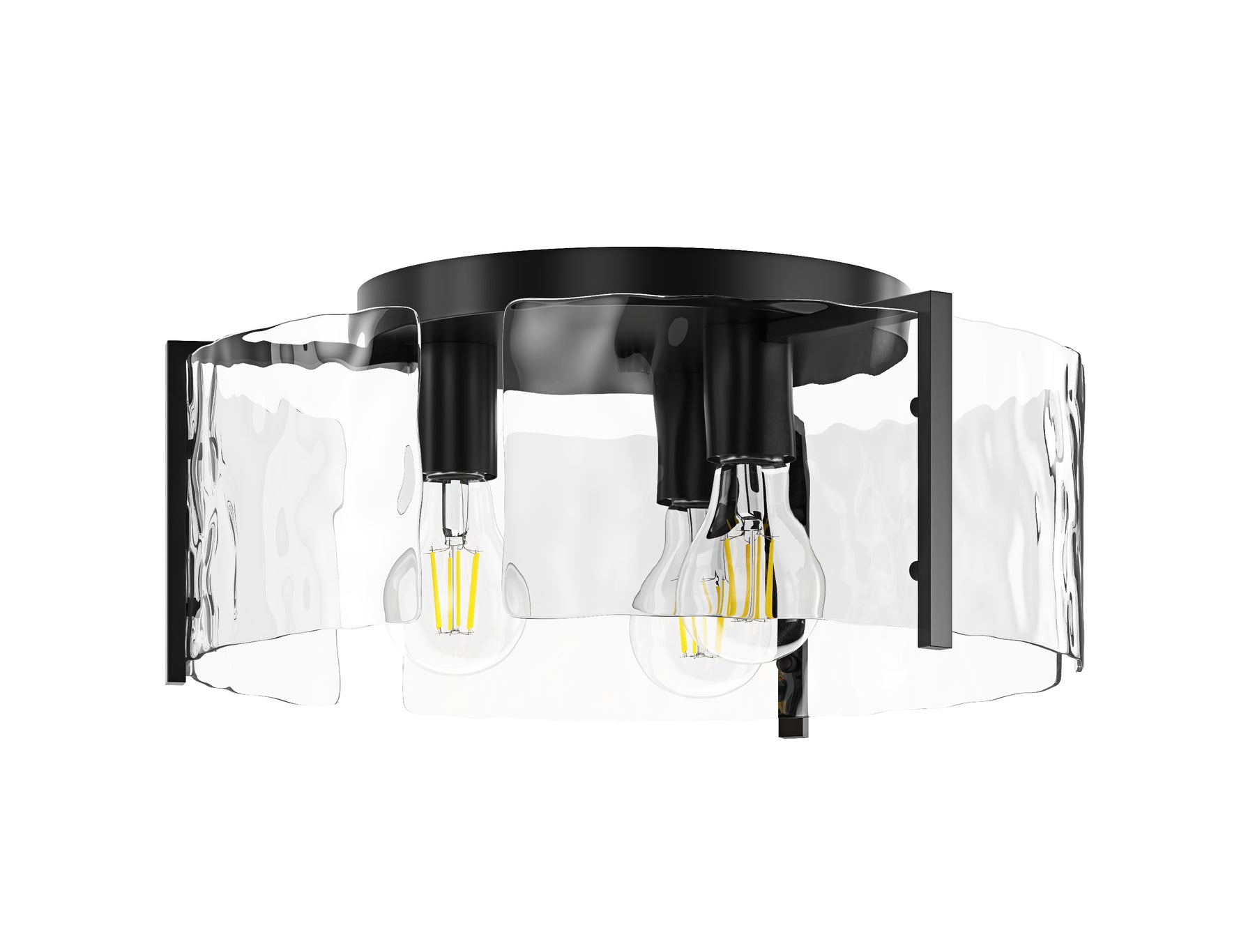 3-Lights Water Streaks Design Flush Mount Lighting