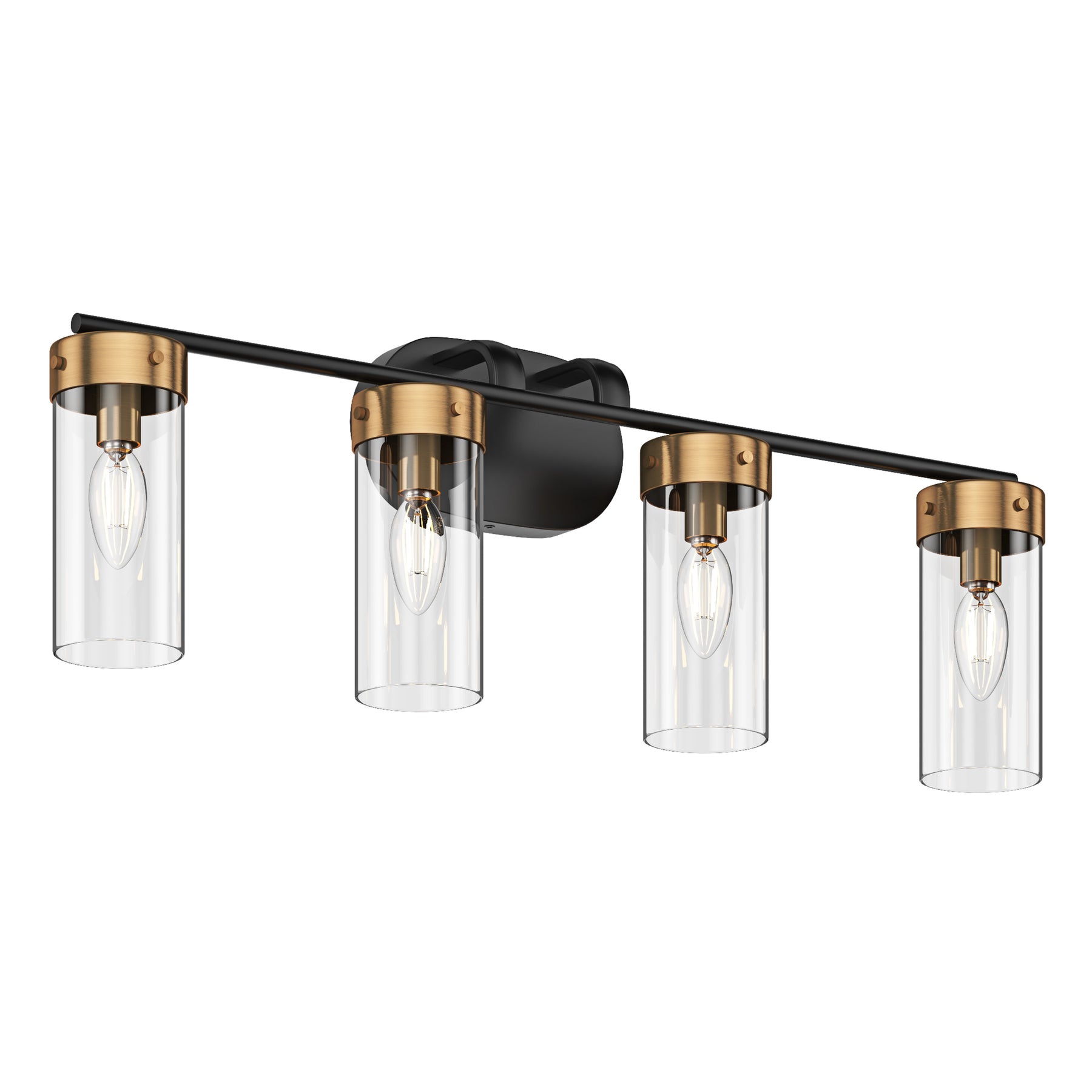 4-Lights Glass Shade Creative Bathroom Vanity Lighting