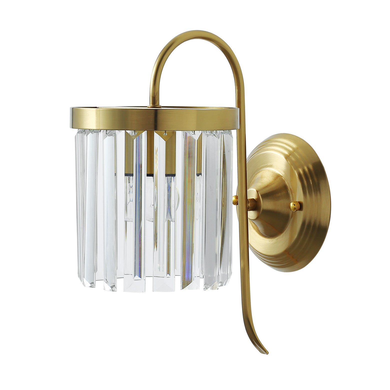 1-Light Geometrical Cylinder Glass Wall Sconces
