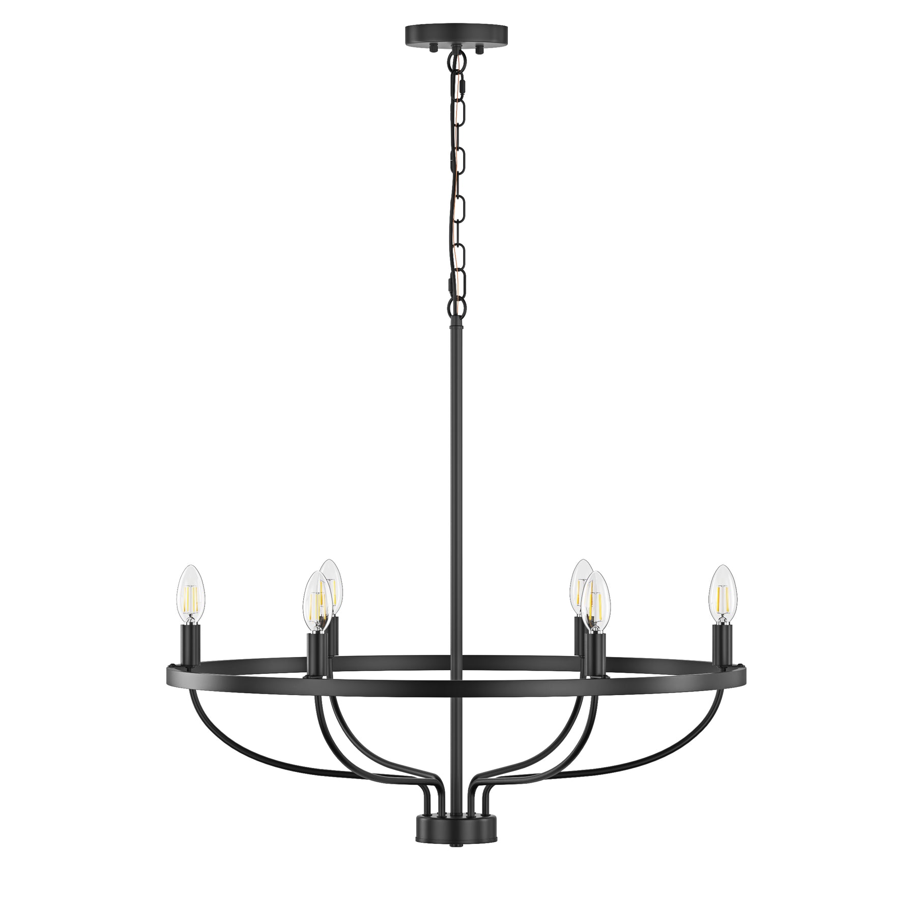 6-Lights Blooming Flowers Shaped Candle Head Chandelier