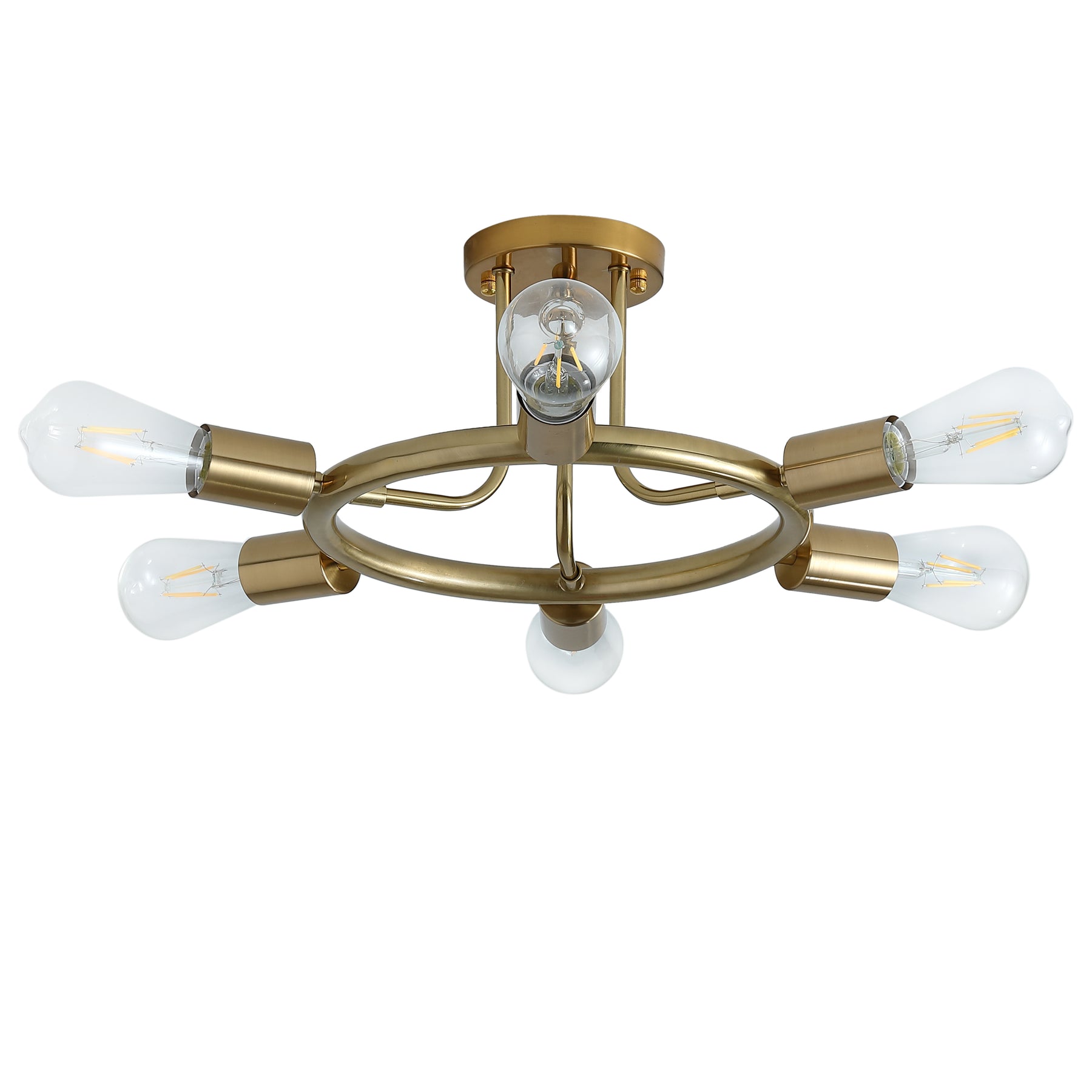 6-Lights Round Shape Semi-Flush Mount Lighting