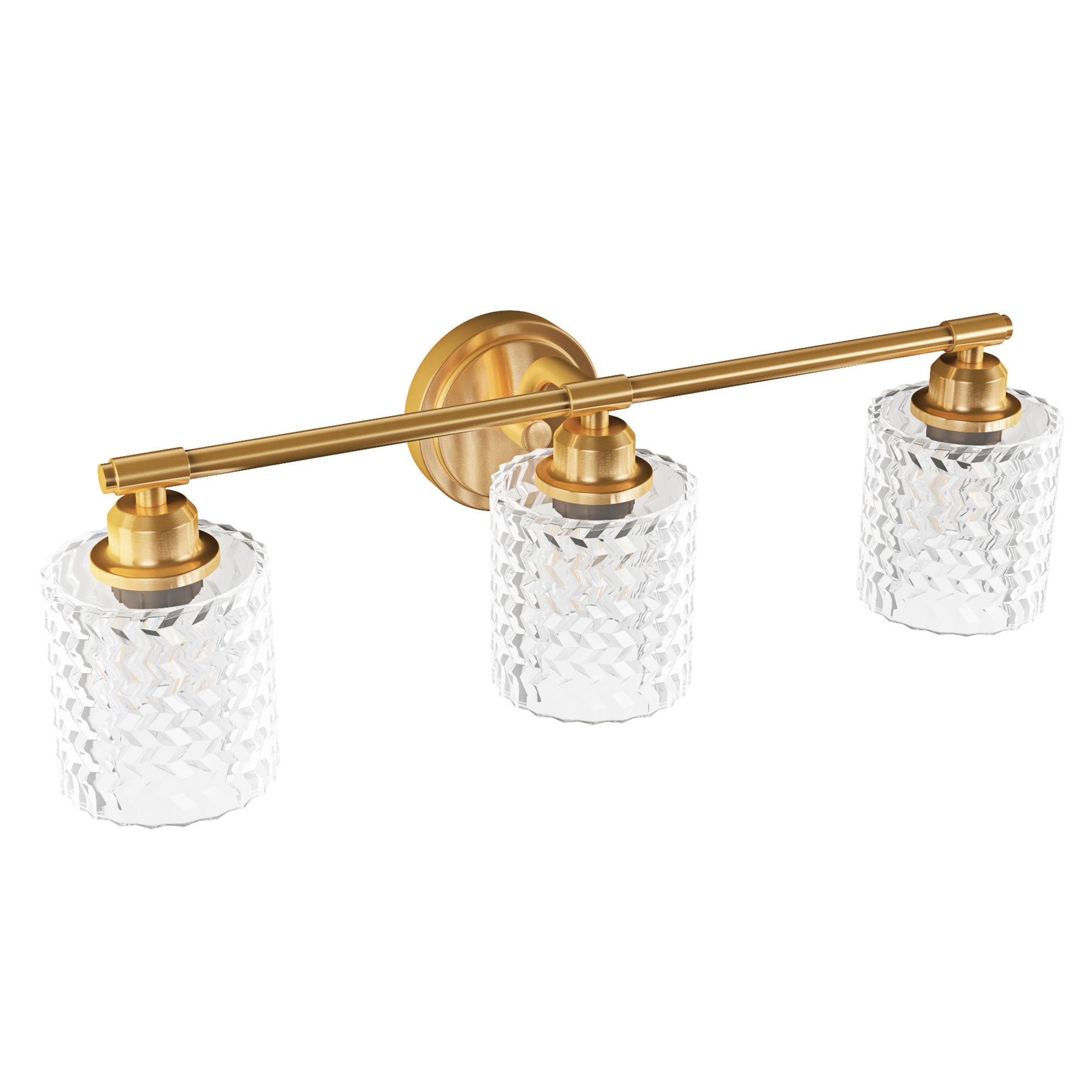 3-Lights Simple Style Clear Glass Bathroom Vanity Lighting