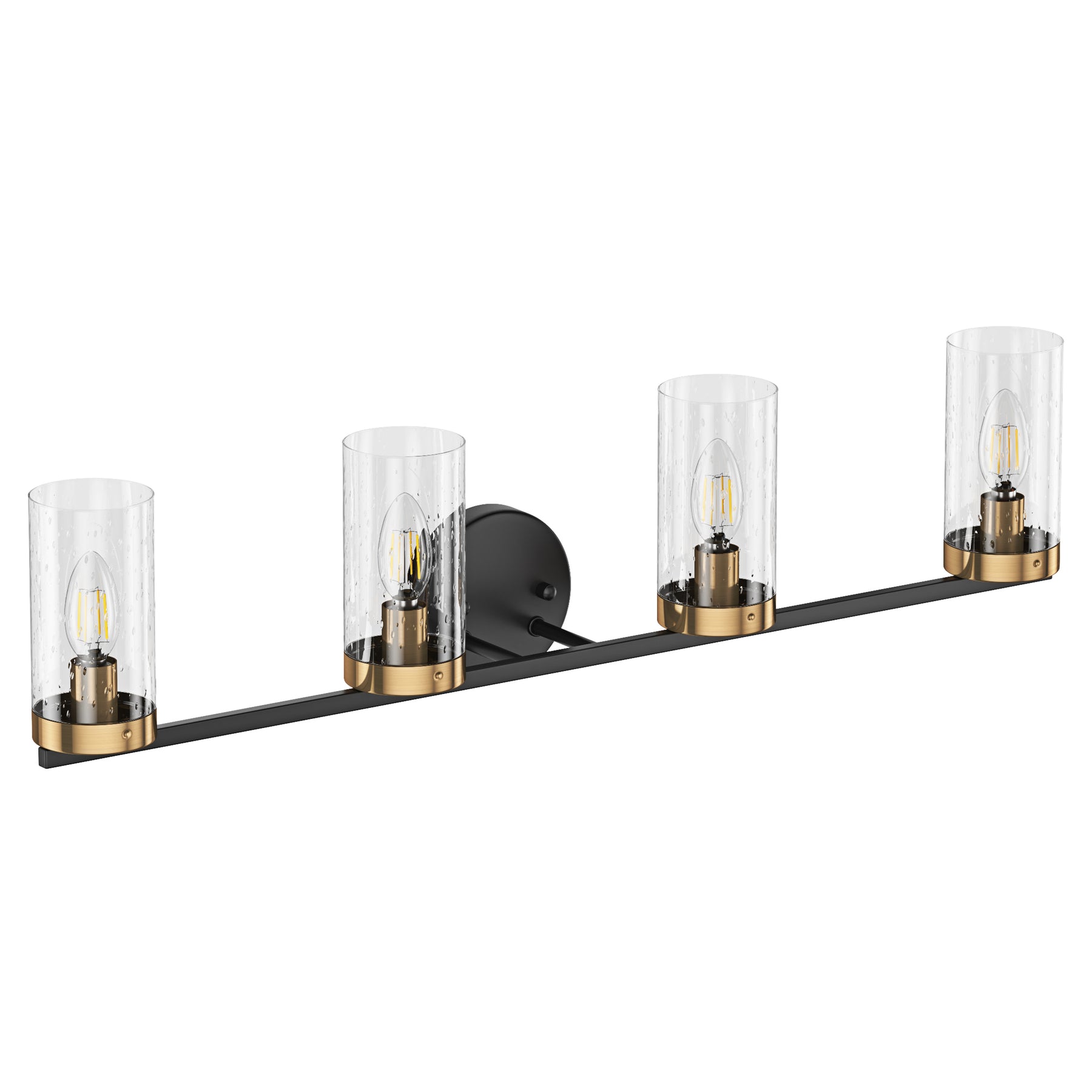 4-Lights Glass Shade Classic Bathroom Vanity Lighting
