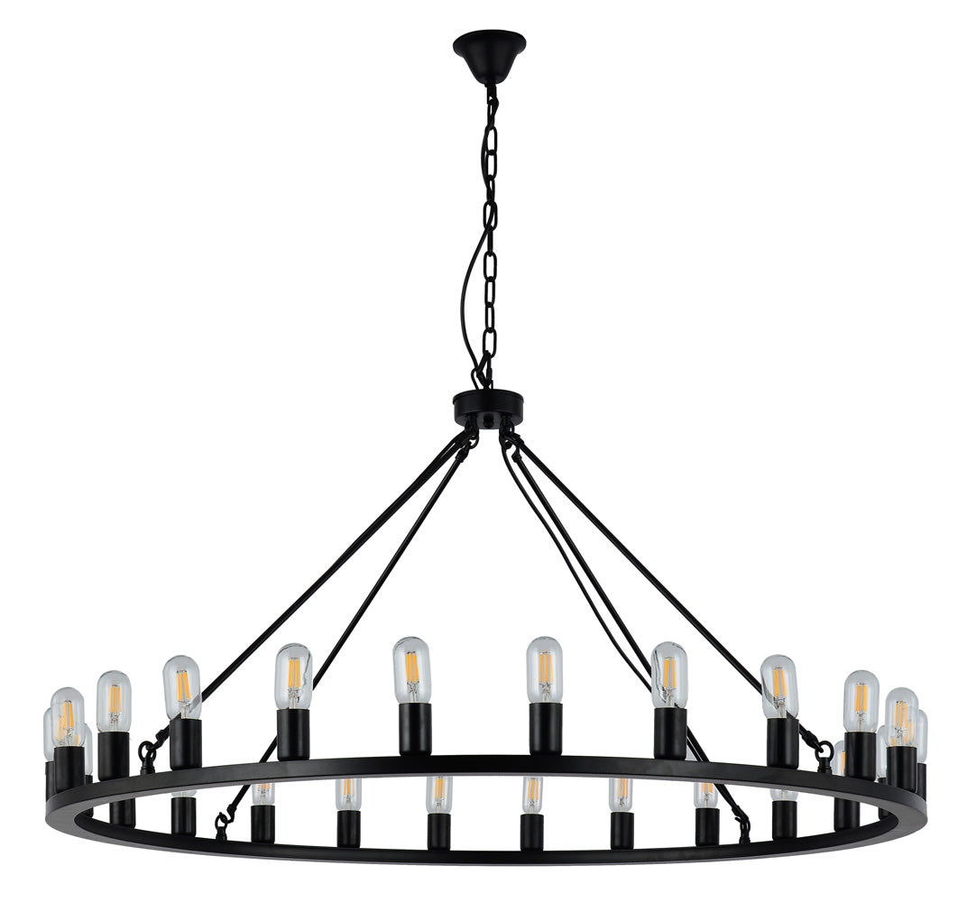 24-Lights Candle Wheel Design Chandelier