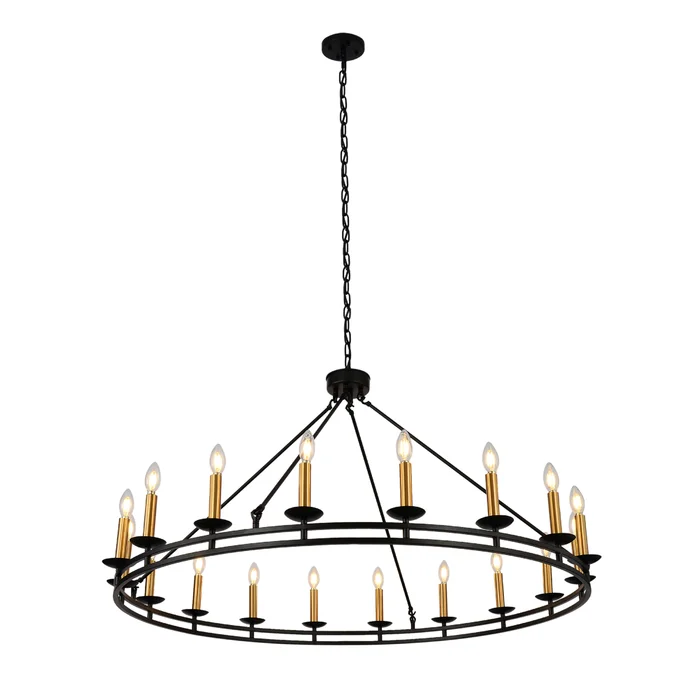 18-Lights Candle Wagon Wheel Chandelier