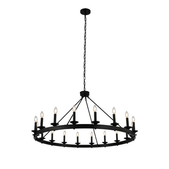 18-Lights Fresher Wagon Wheel Design Chandelier