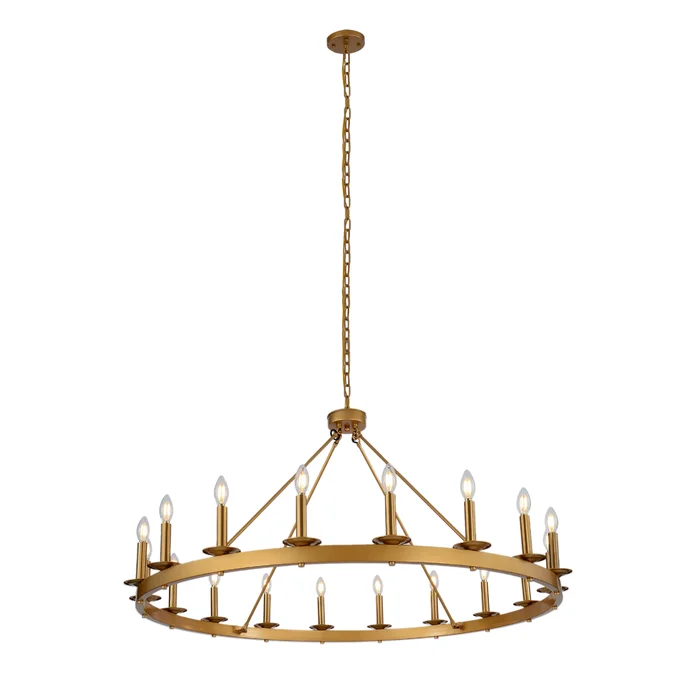 18-Lights Industrial Style Wagon Wheel Chandelier