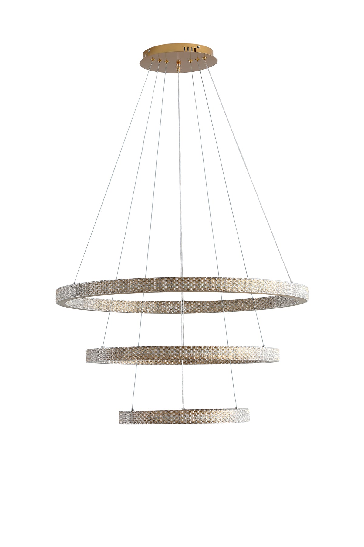 3-Lights LED Remote Control Tiered Chandelier
