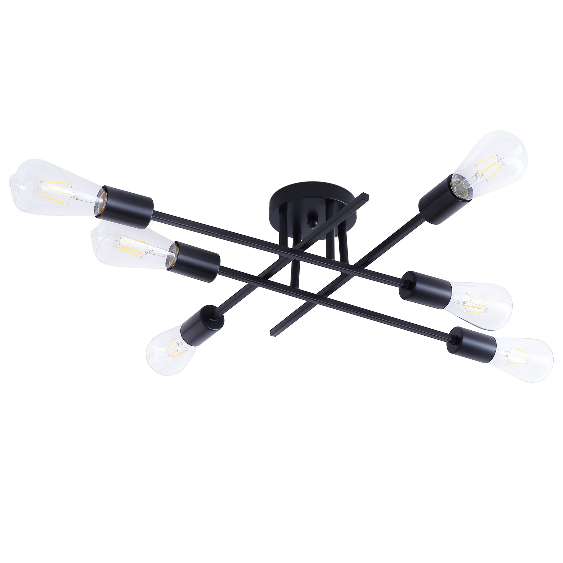 6-Lights Sputnik Semi-Flush Mount Lighting